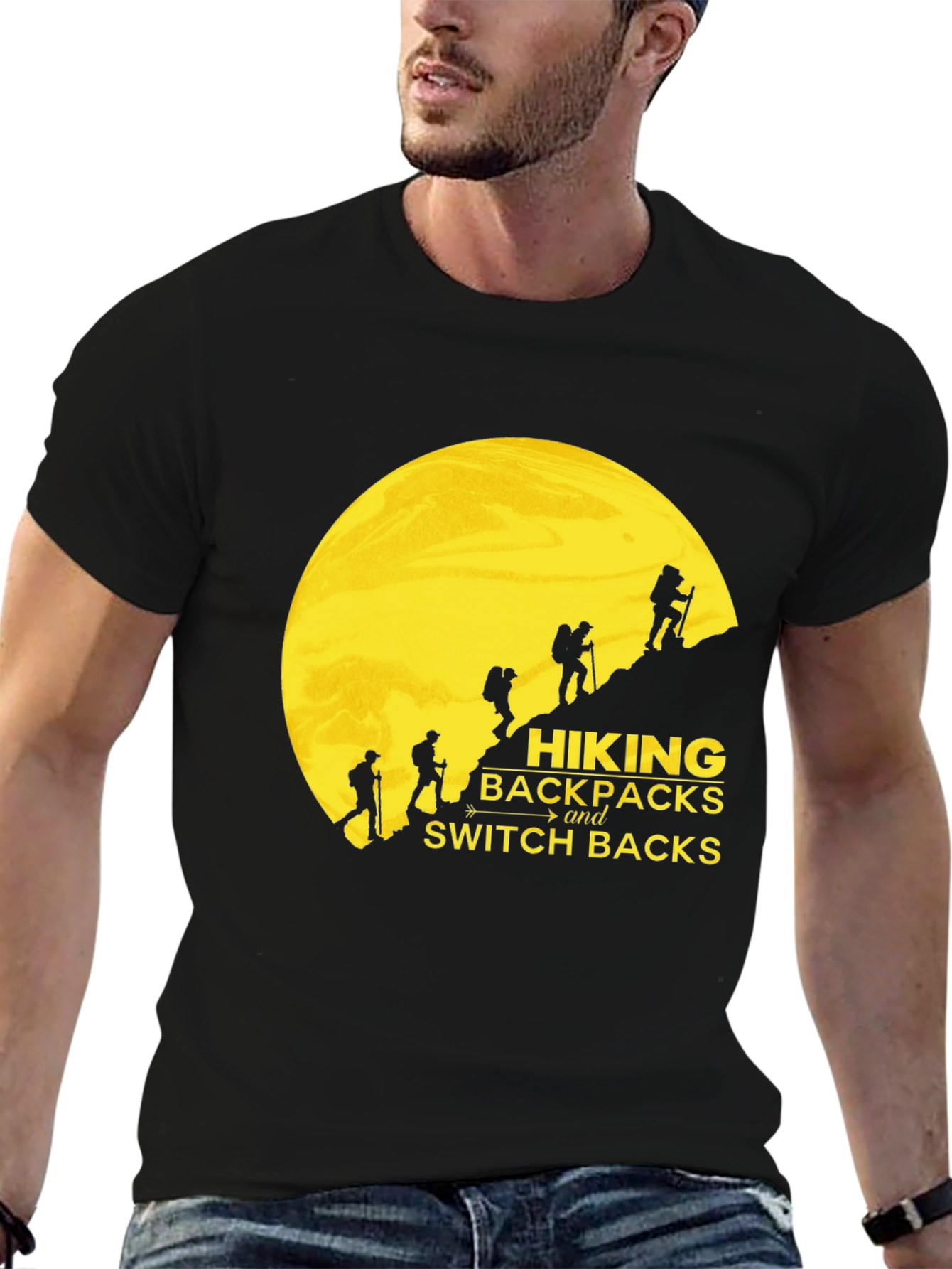 Black Hiking Backpacks and Switchbacks Black T-Shirt view 6