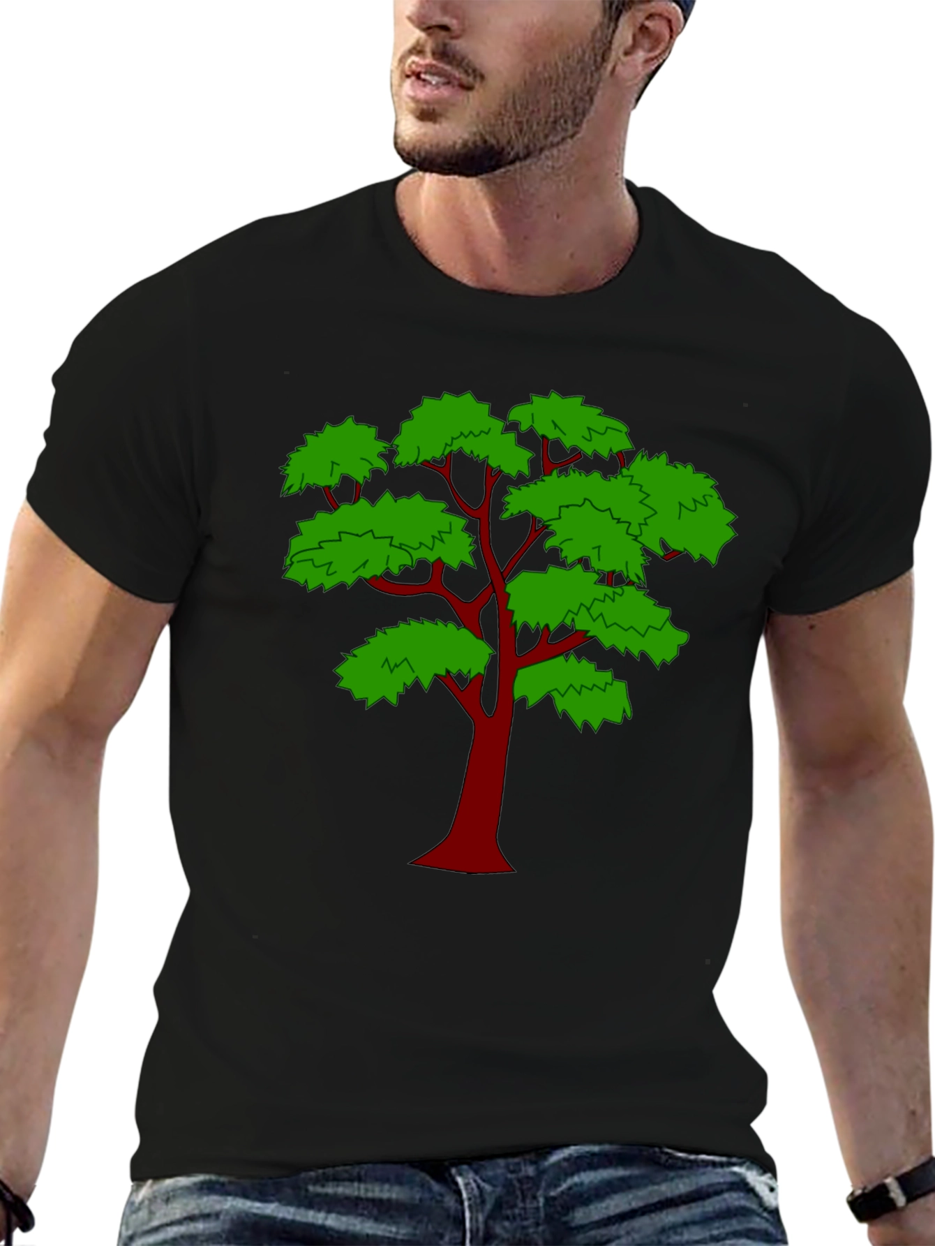 Black Arboreal Tee - Bold Tree Graphic view 6