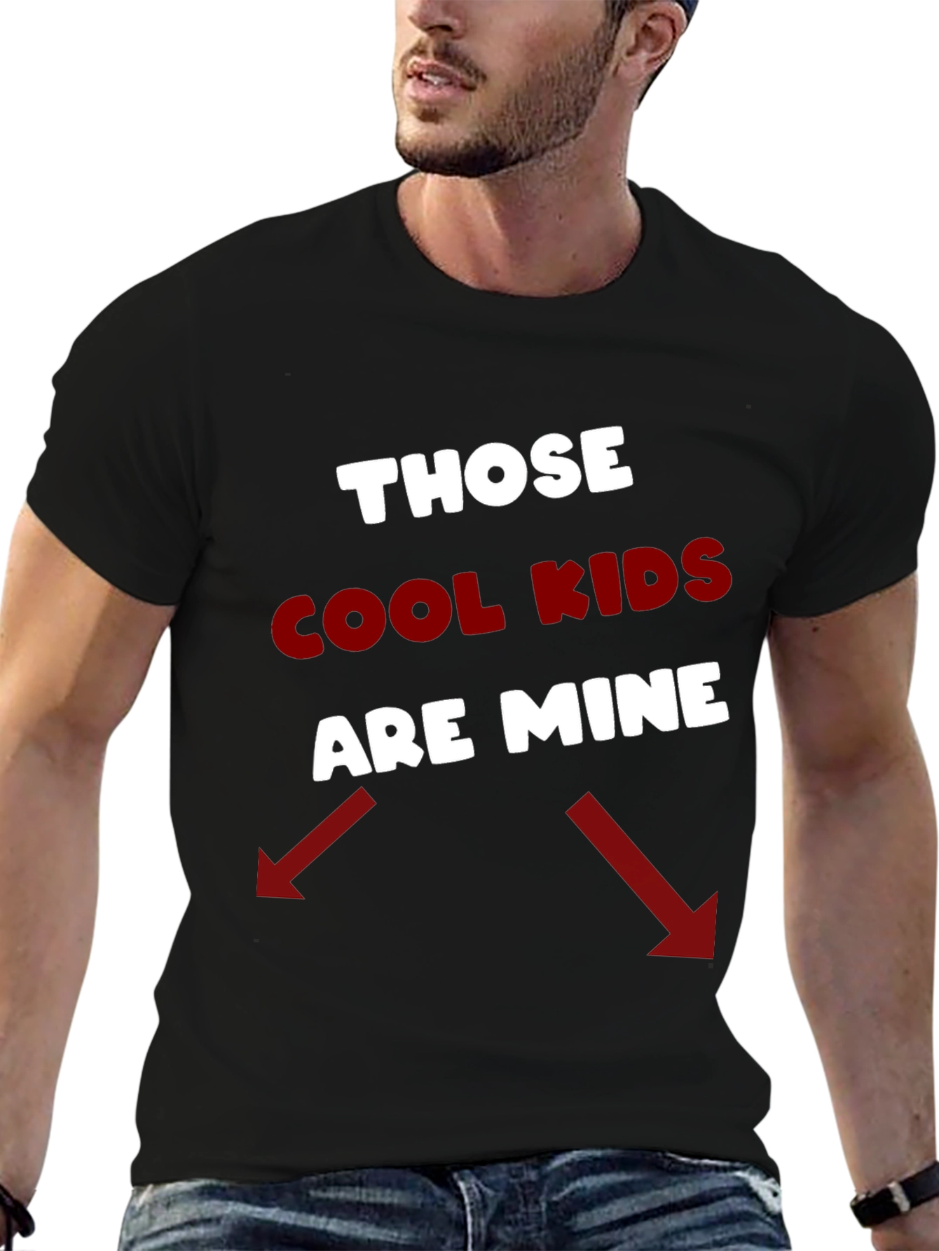 Black Cool Kids Dad Tee - Black Novelty T-Shirt view 6