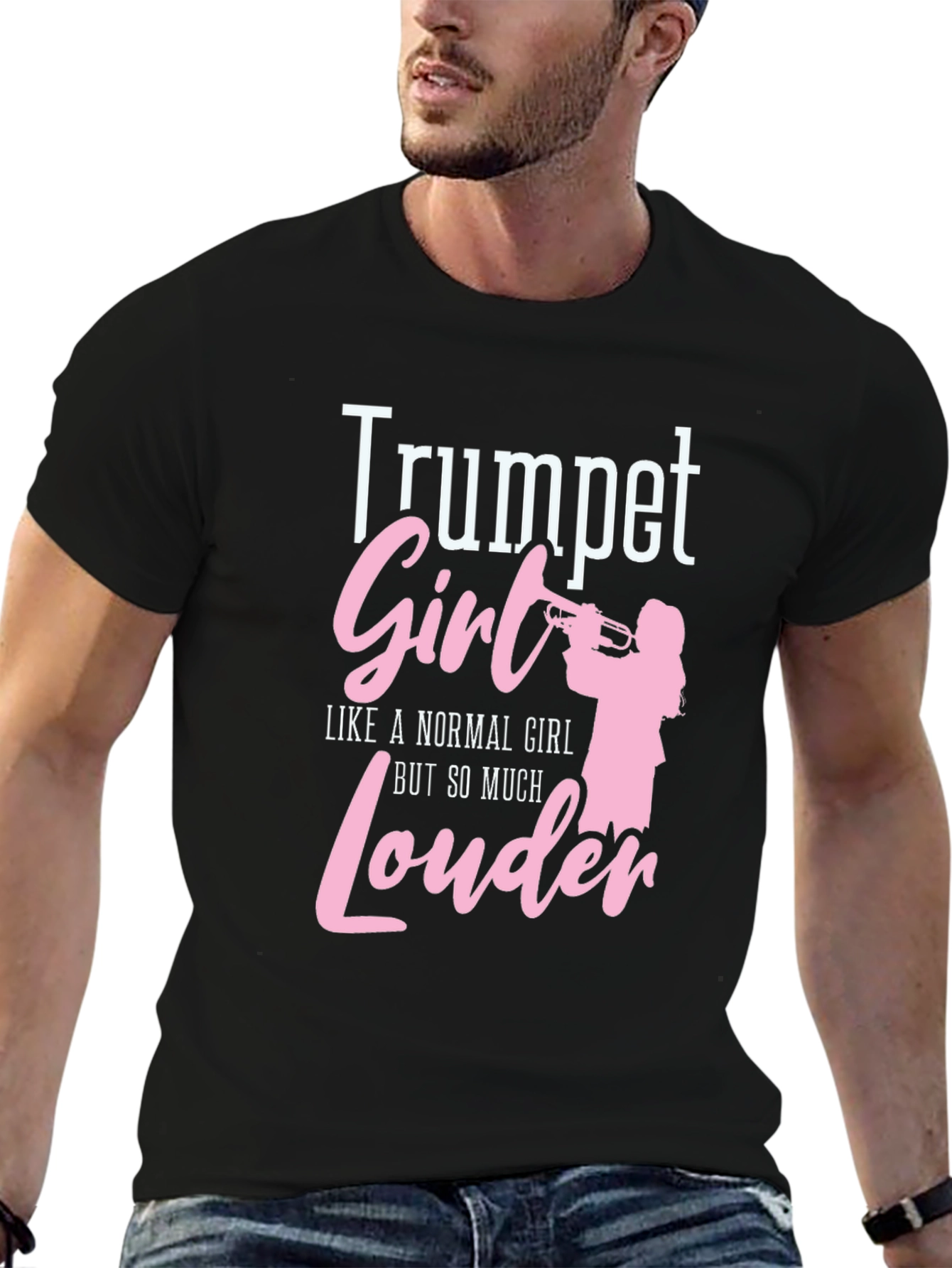 Black Trumpet Girl T-Shirt - Loud & Proud! view 6