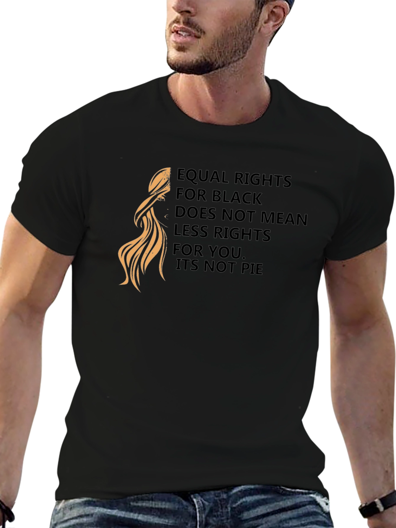 Black Equal Rights Black T-Shirt: Powerful Statement Tee view 6