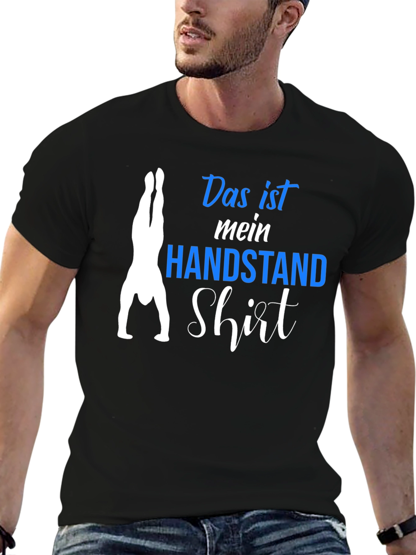Black Handstand Shirt - Men's Black Graphic Tee view 6