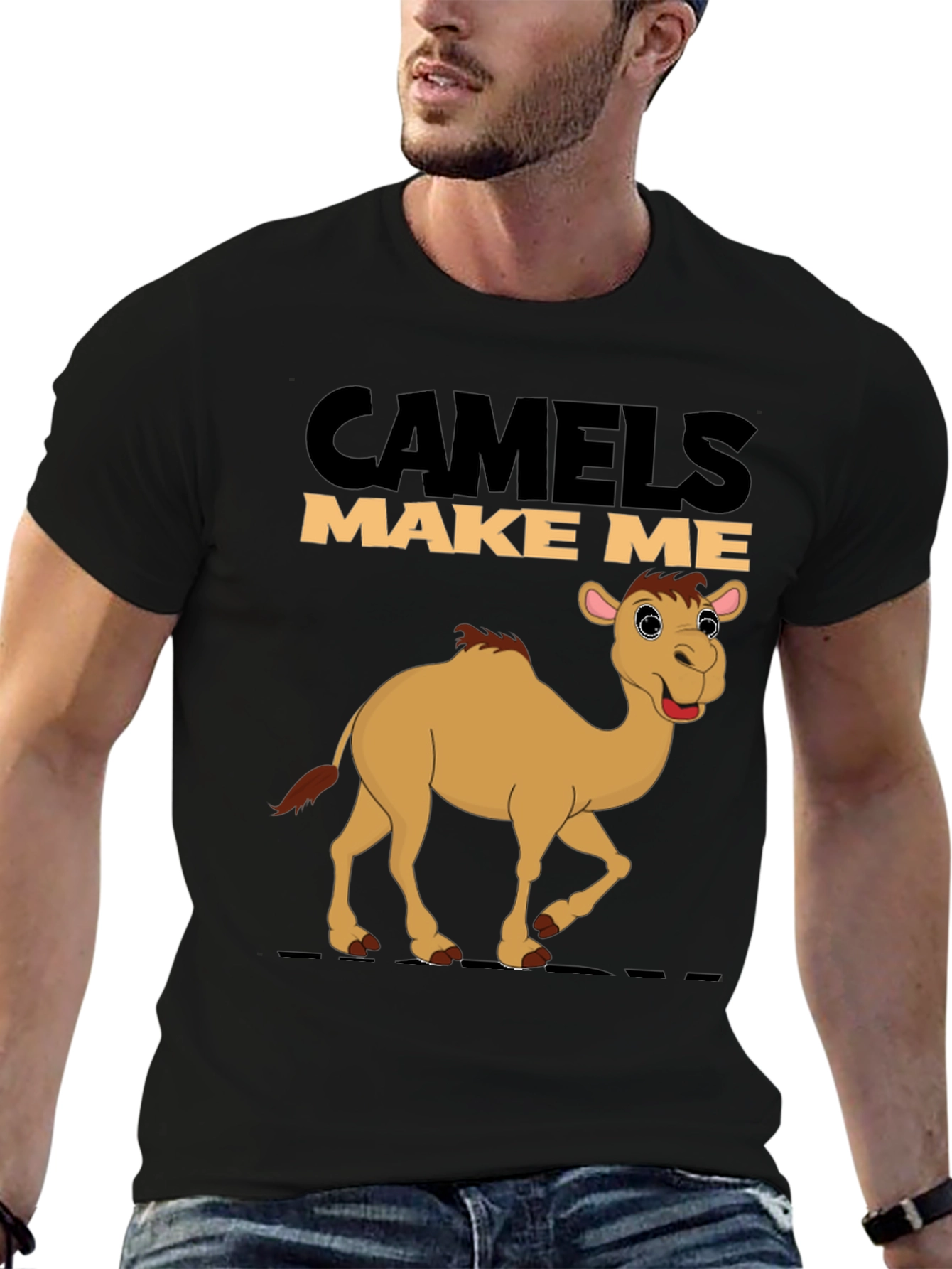 Black Camels Make Me Smile Black T-Shirt view 6