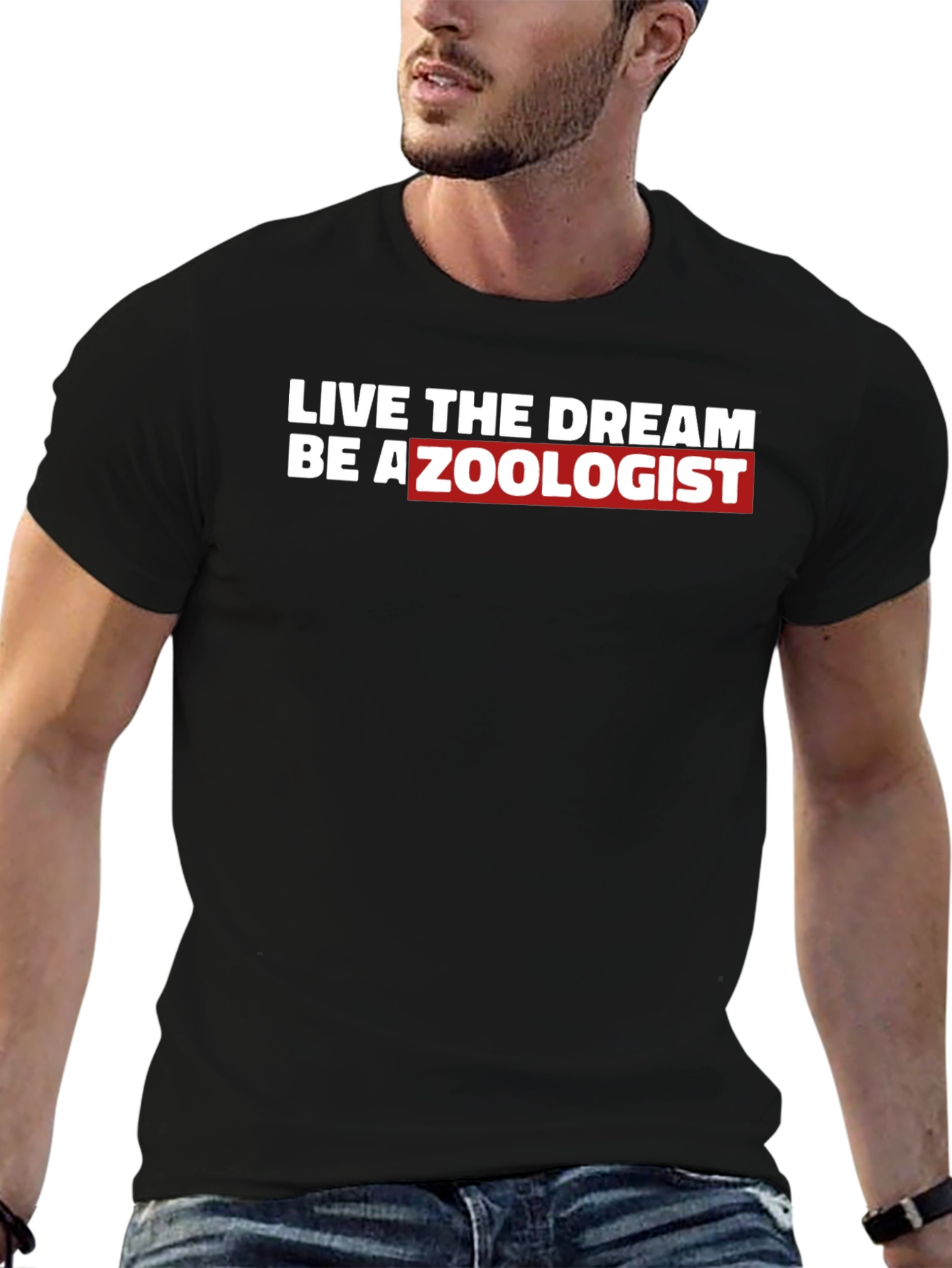 Black Live The Dream Be A Zoologist T-Shirt view 6