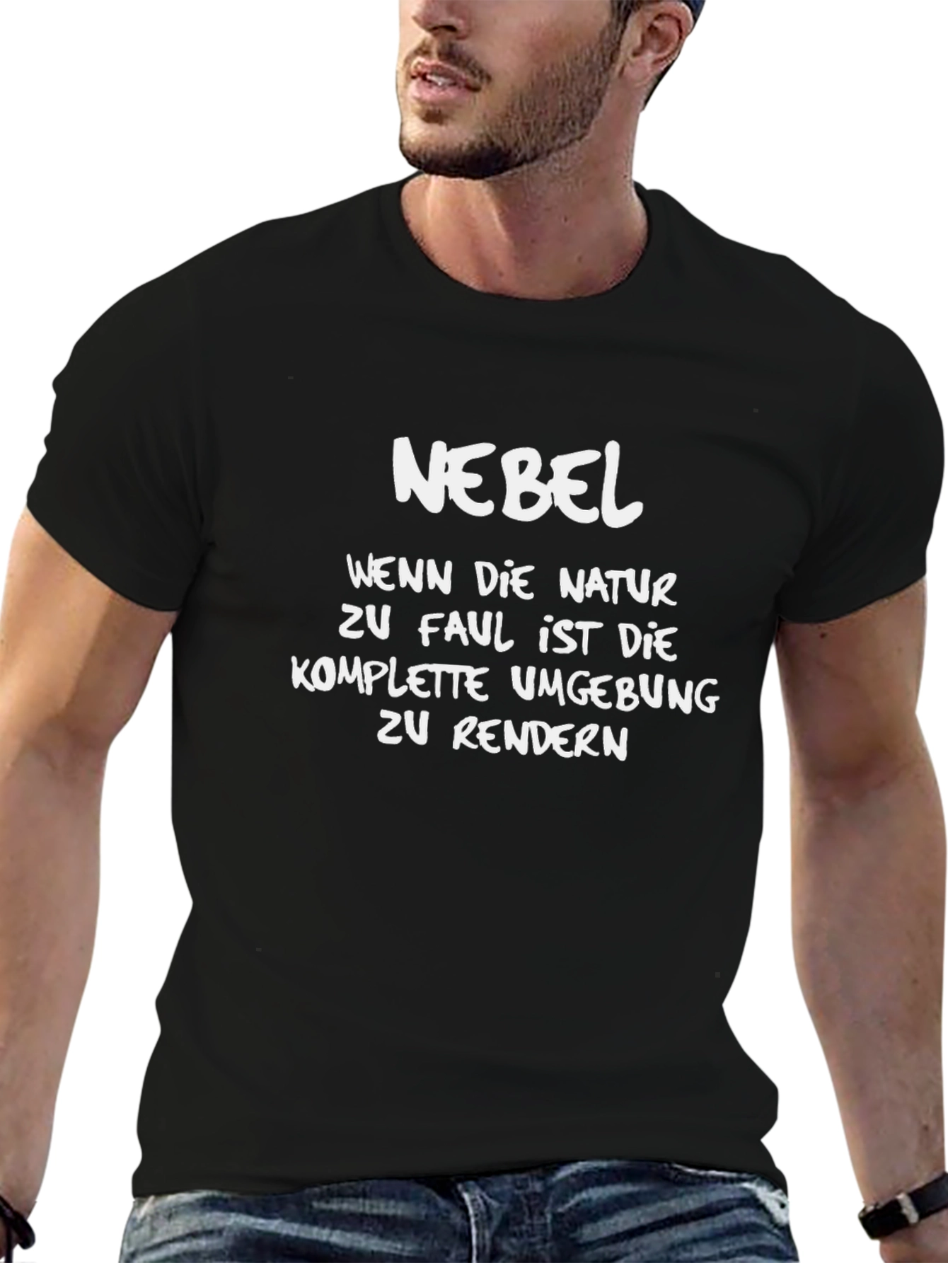 Black Nebel Graphic Tee - German Humor T-Shirt view 6