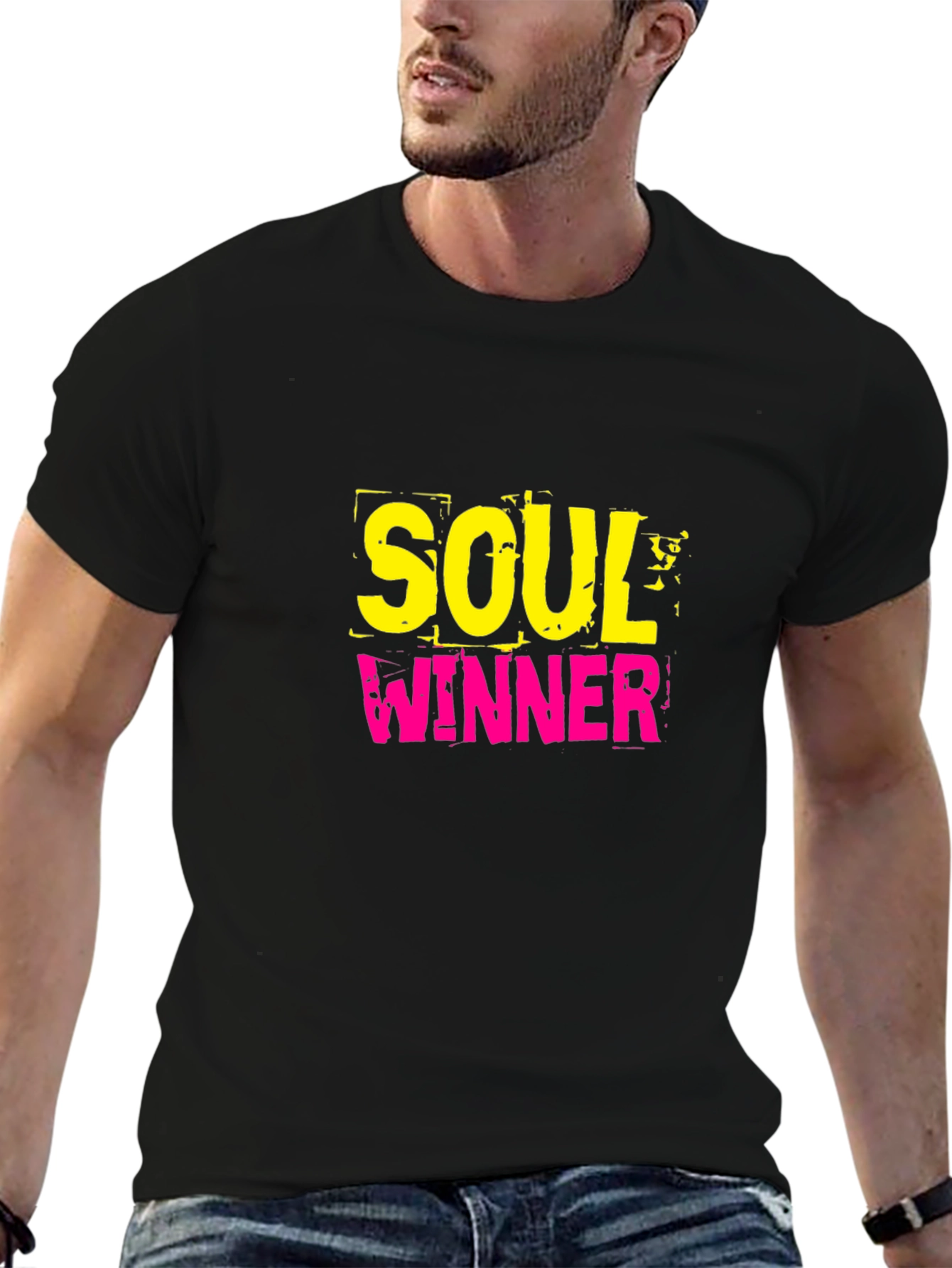 Black Soul Winner Graphic Black T-Shirt view 6