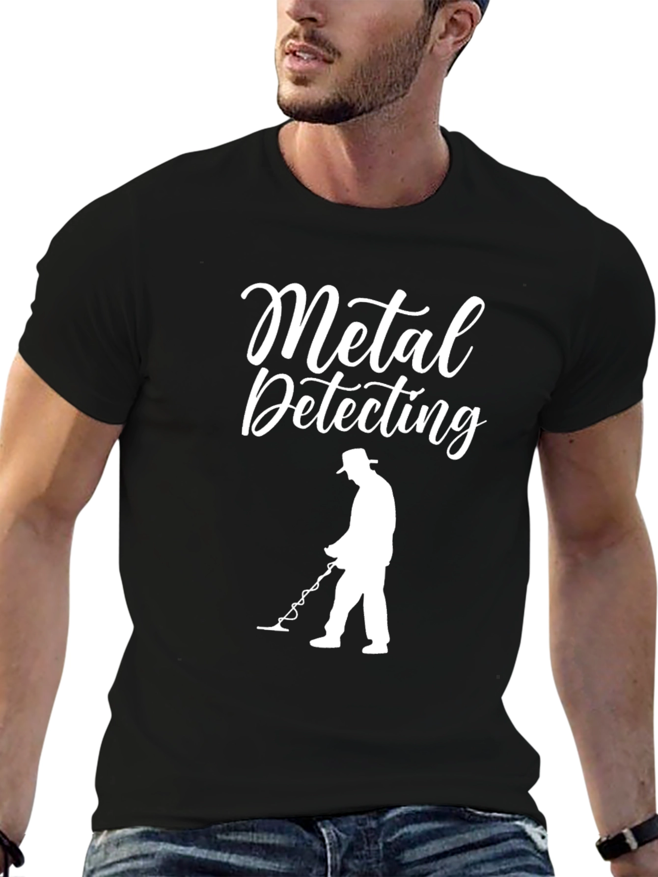 Black Metal Detecting Black T-Shirt view 6