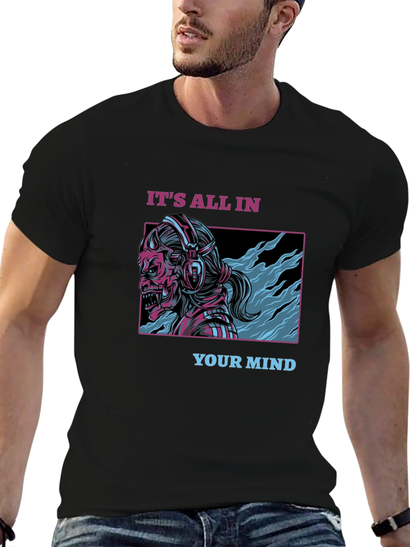 Black It's All In Your Mind Black Graphic Tee view 6