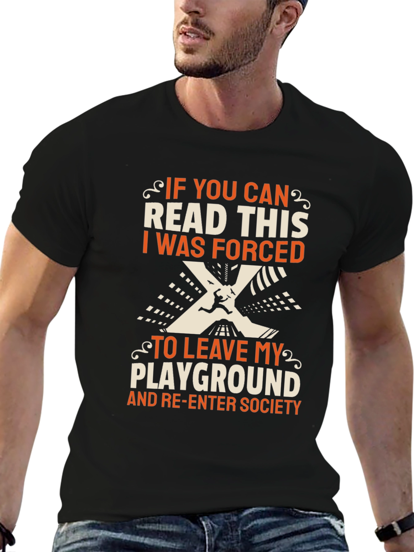 Black Funny 'If You Can Read This' Black T-Shirt view 6