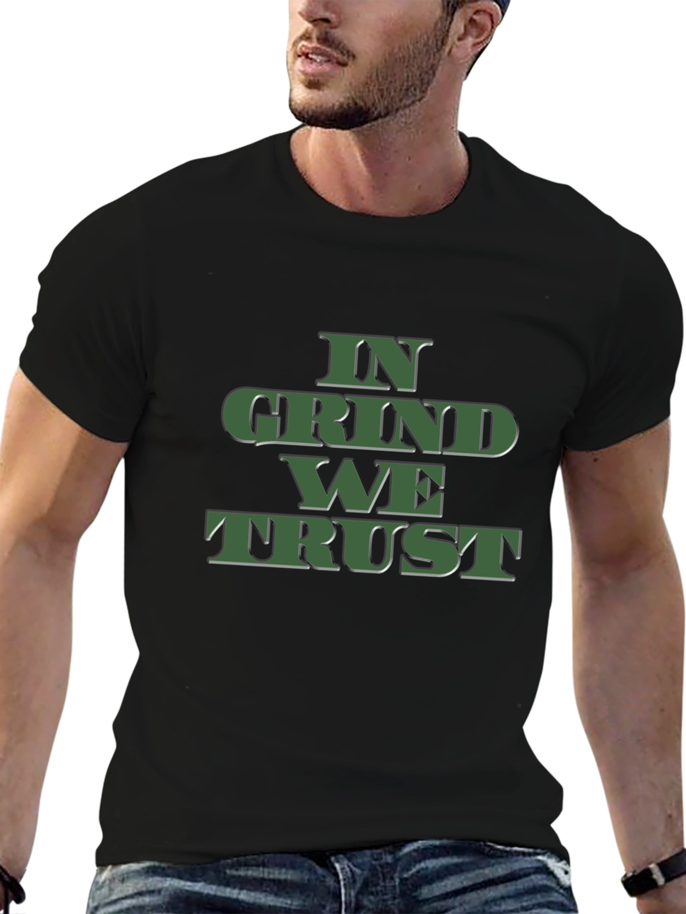 Black In Grind We Trust - Black Graphic Tee view 6