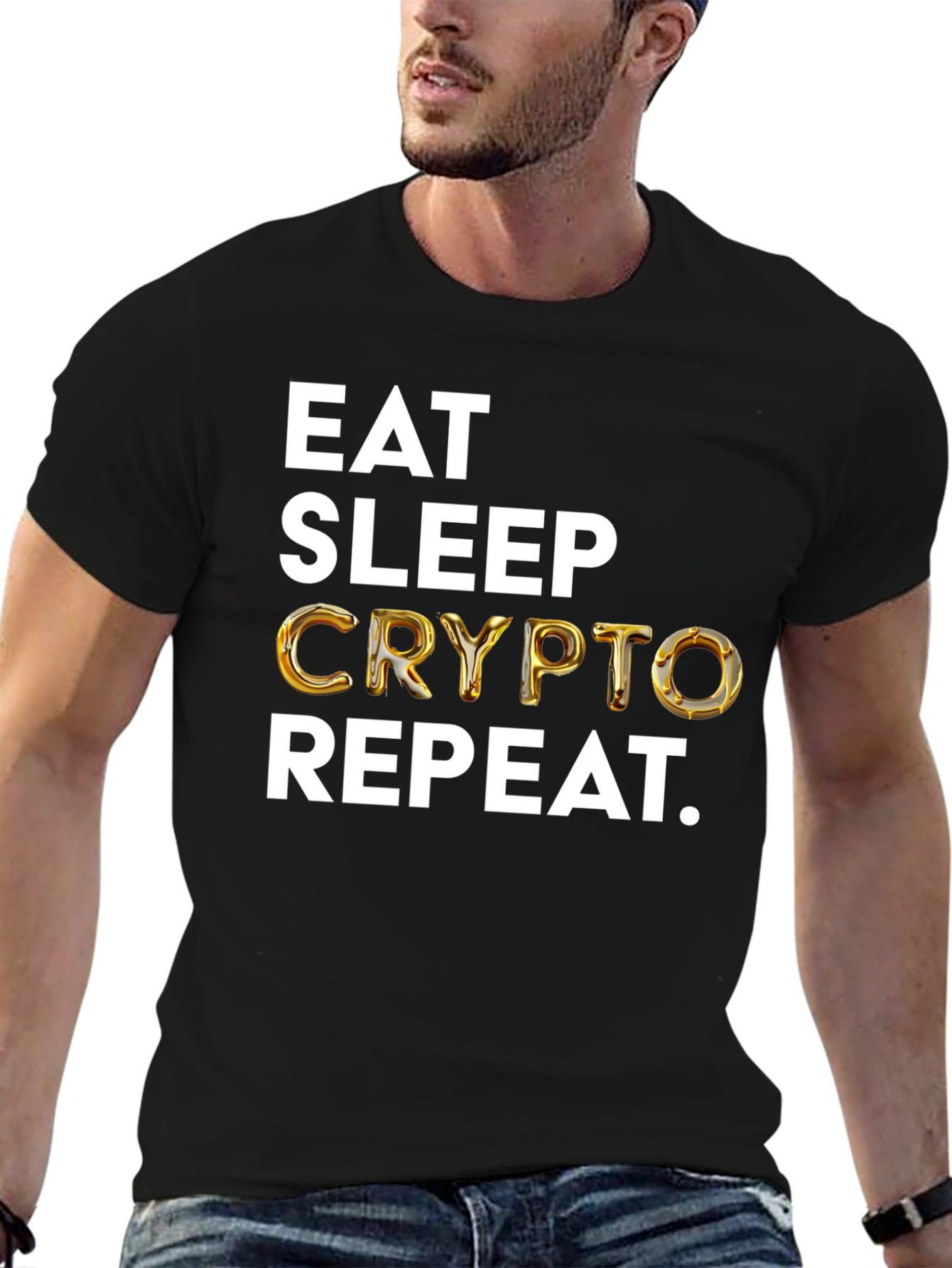 Eat Sleep Crypto Repeat Black T-Shirt - 6