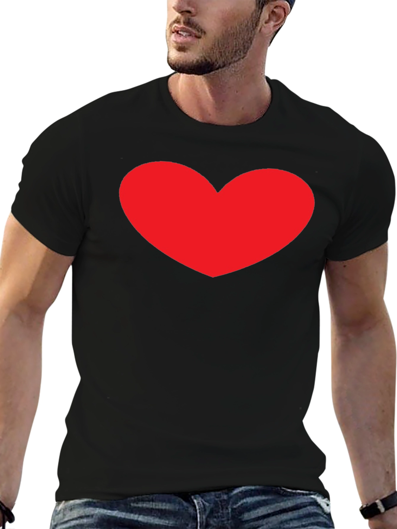 Black Heart Graphic Black T-Shirt - Stylish Casual Tee view 6