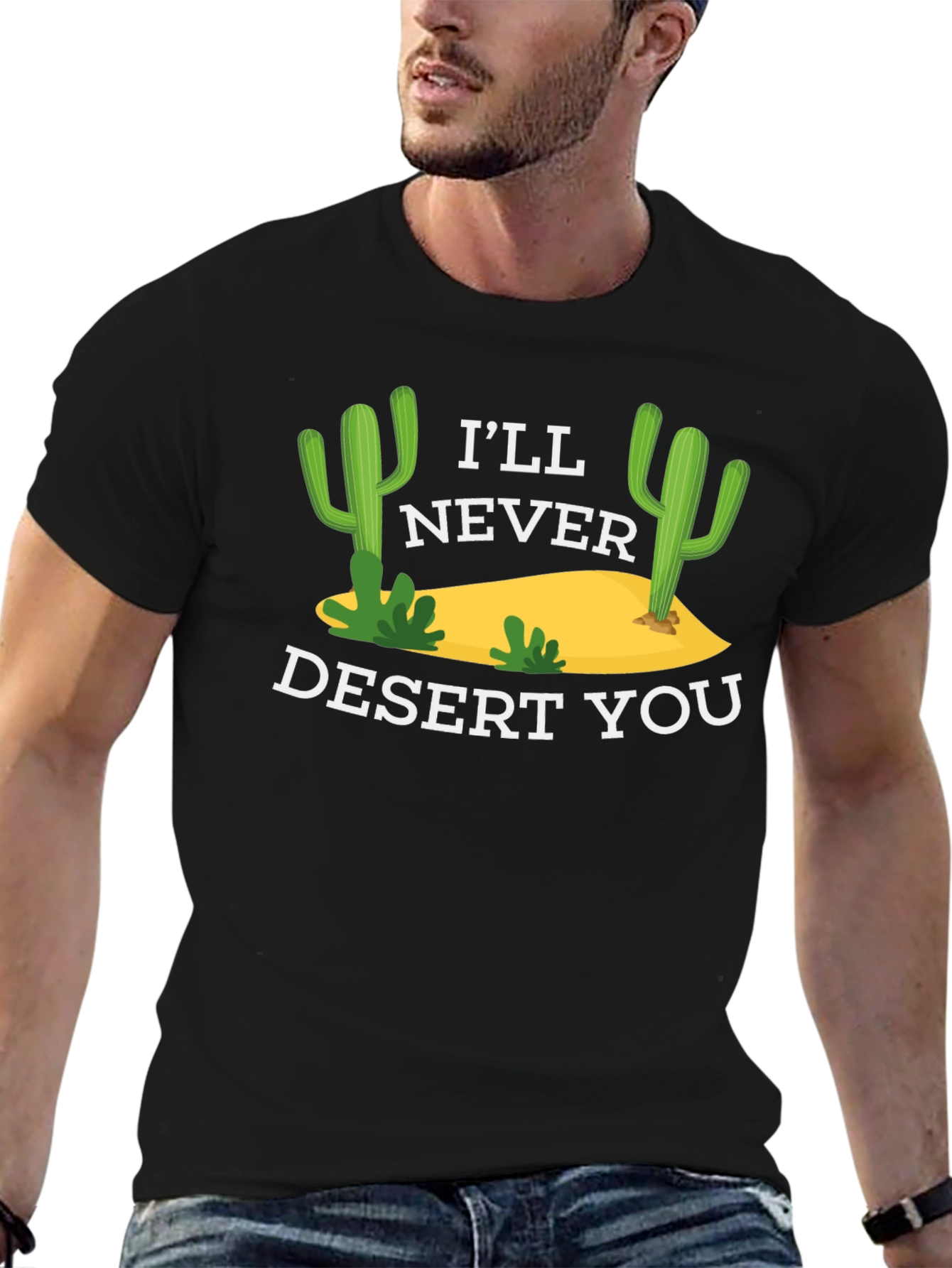 Black I'll Never Desert You Graphic Tee - Black view 6