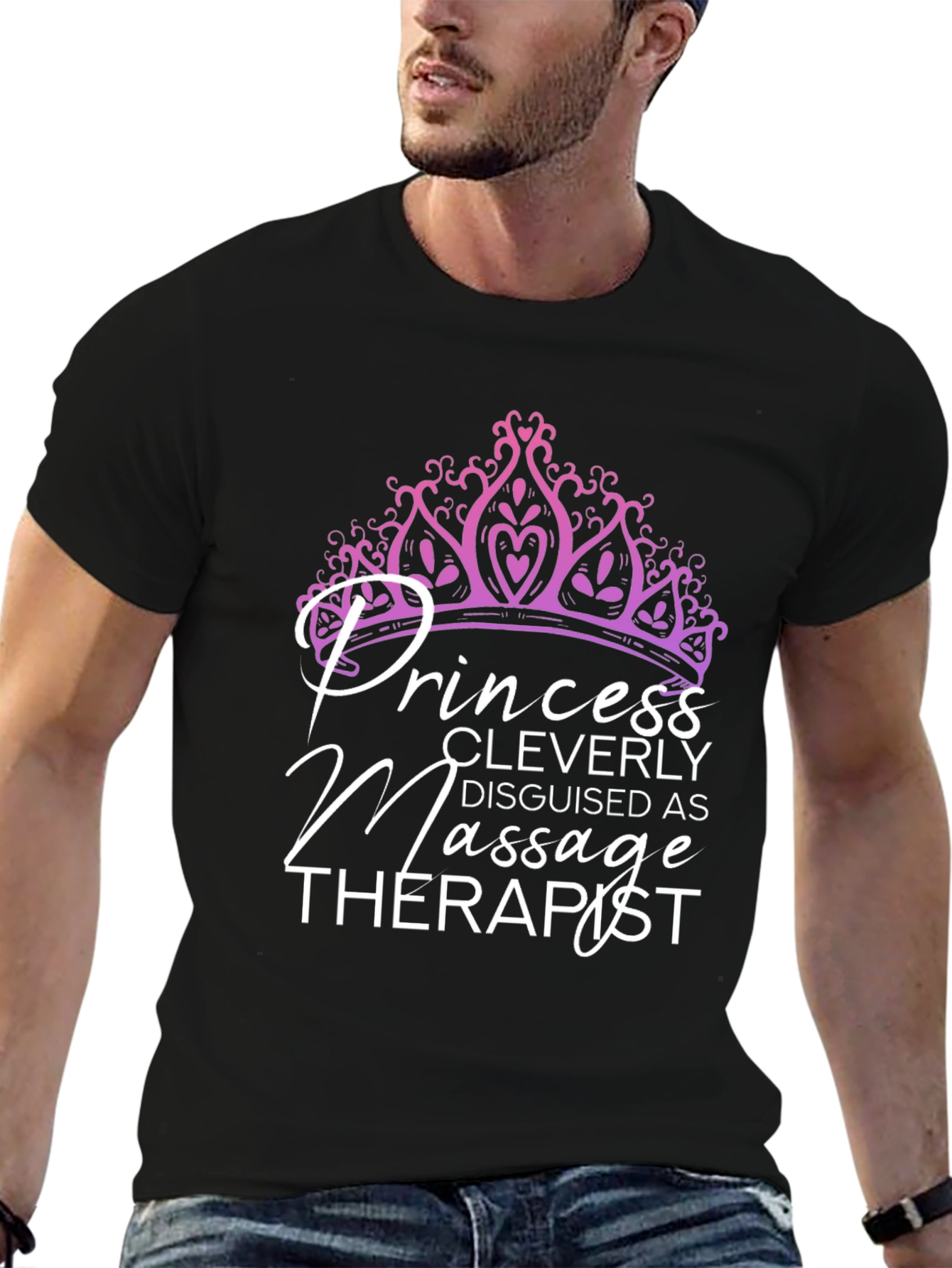 Black Princess Massage Therapist T-Shirt view 6