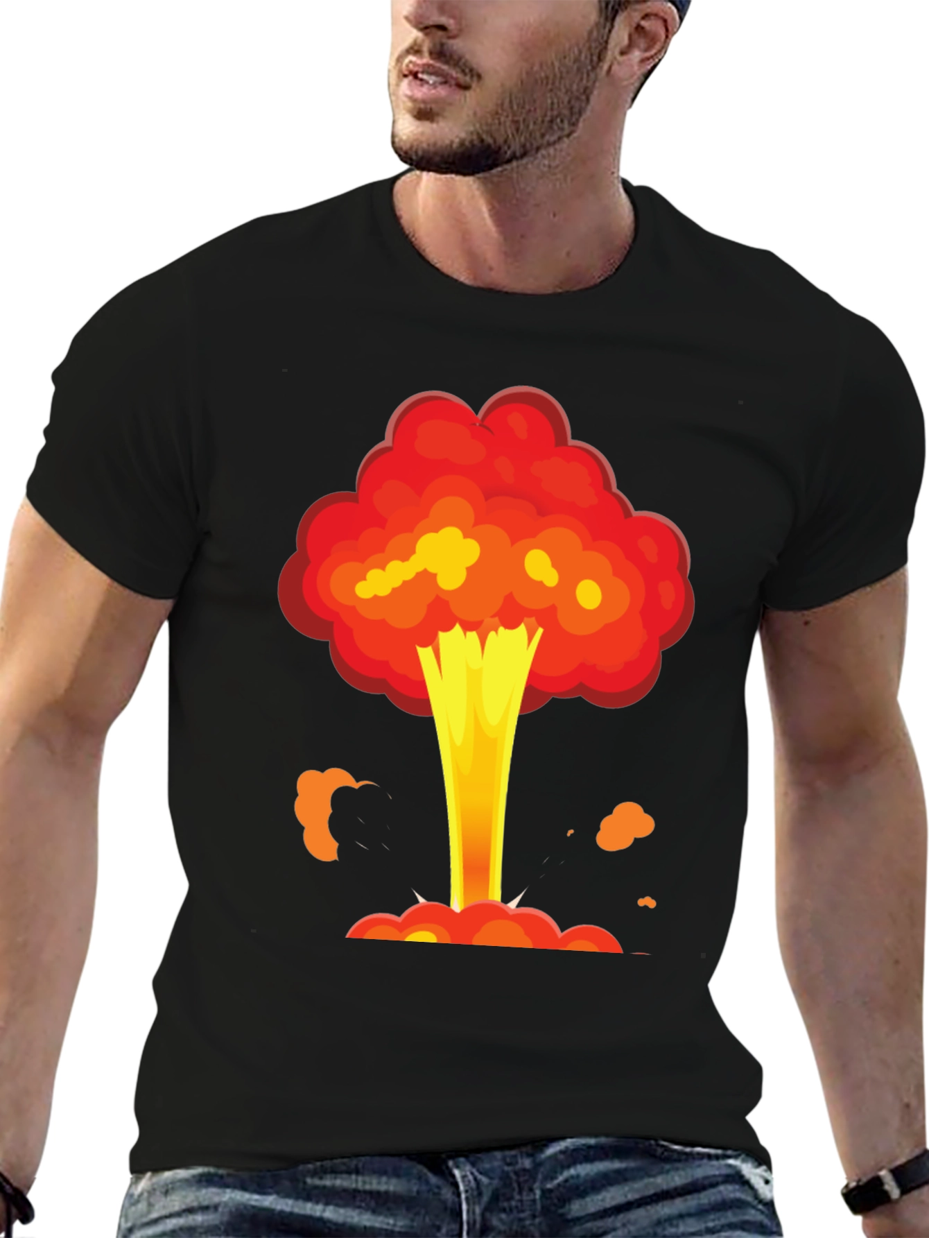 Black Explosion Graphic Tee - Atomic Style Shirt view 6