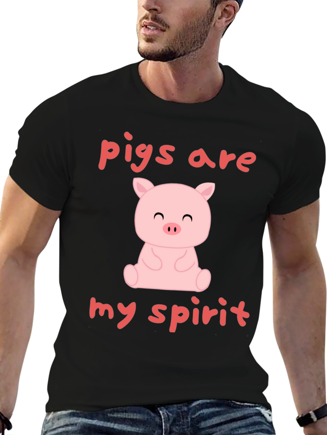 Black Pigs Are My Spirit T-Shirt - Cute Animal Lover Tee view 6