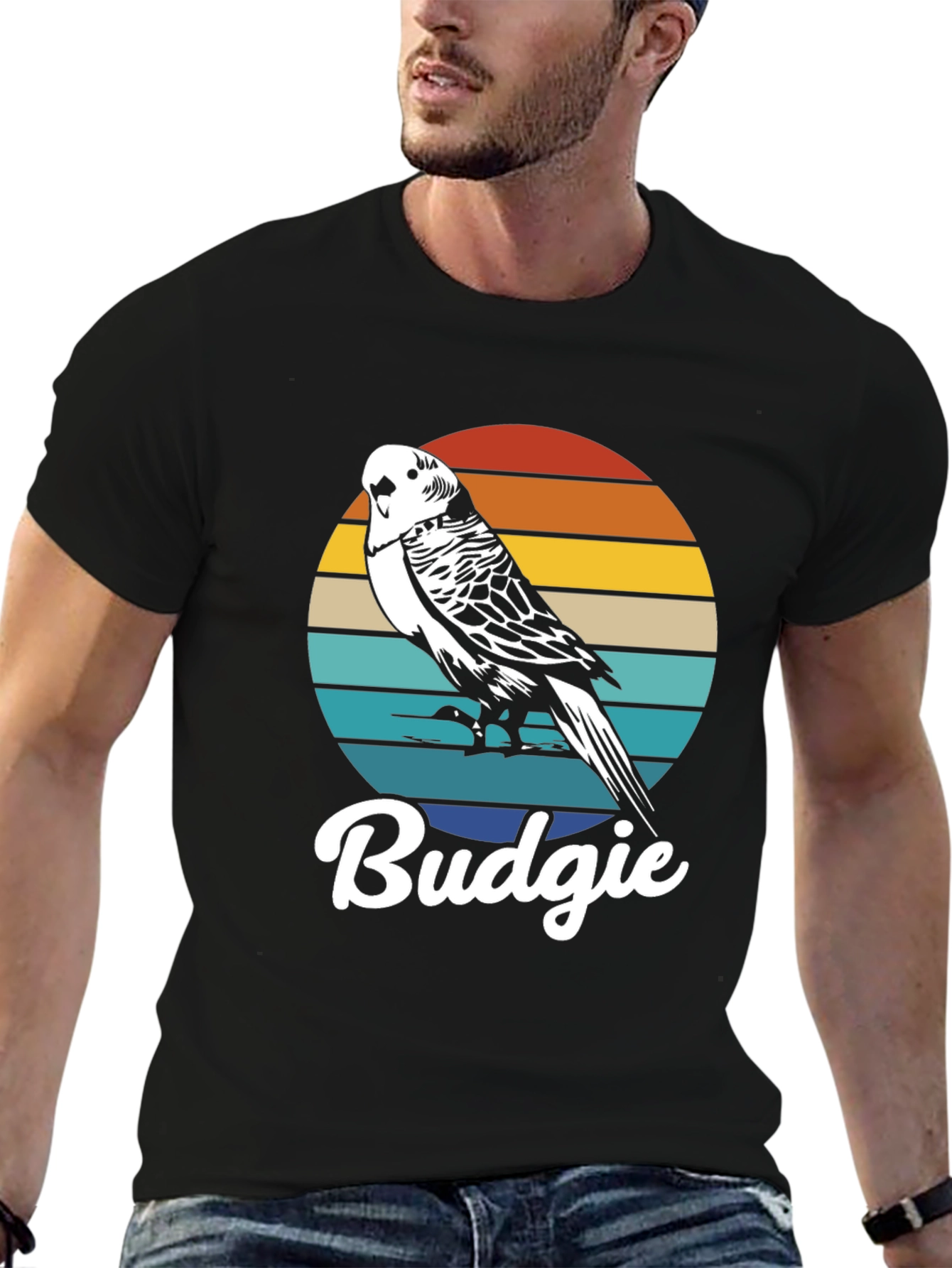 Retro Budgie T-Shirt - Vintage Bird Lover Tee - 6