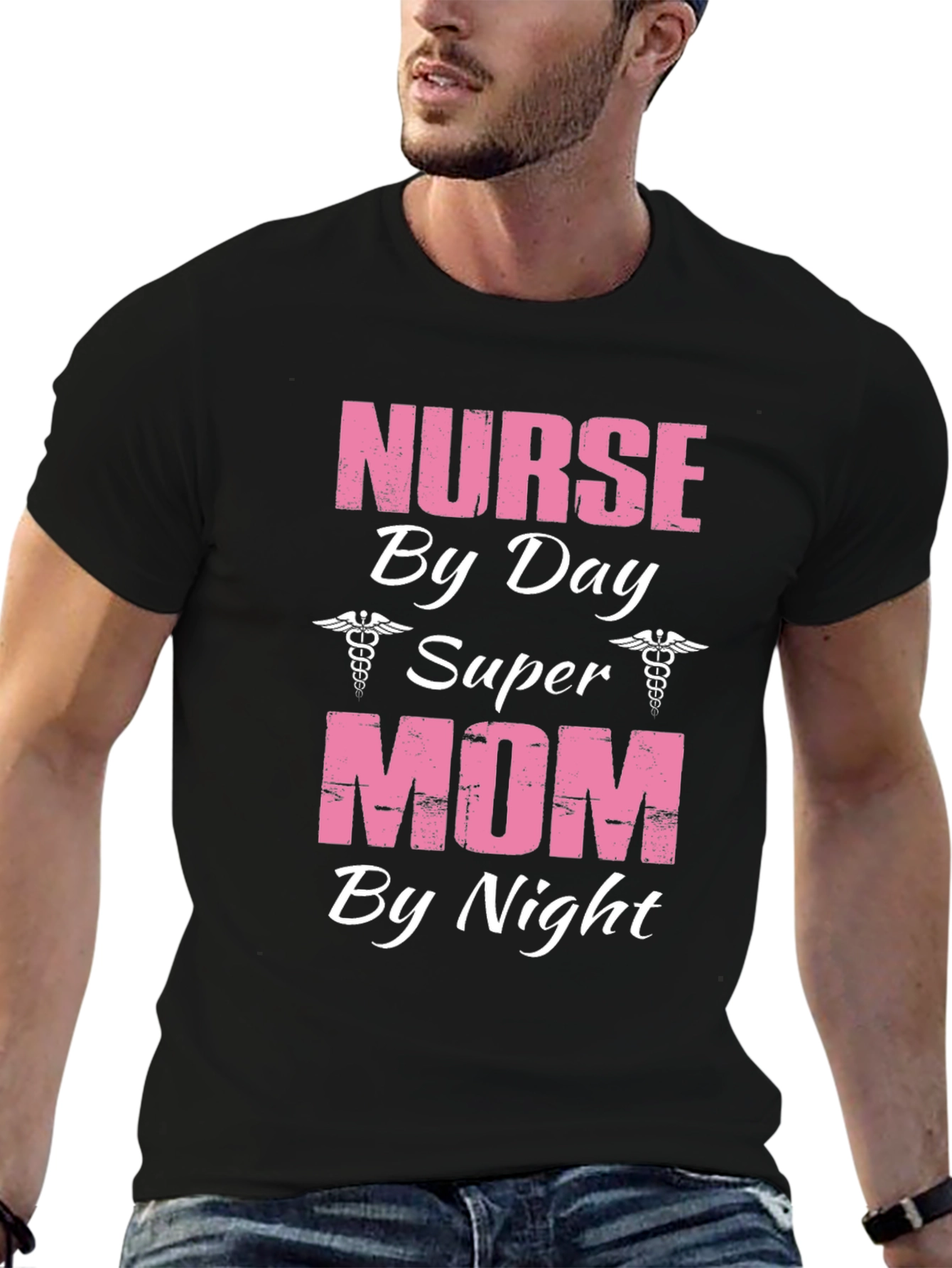 Black Nurse by Day, Super Mom by Night T-Shirt view 6