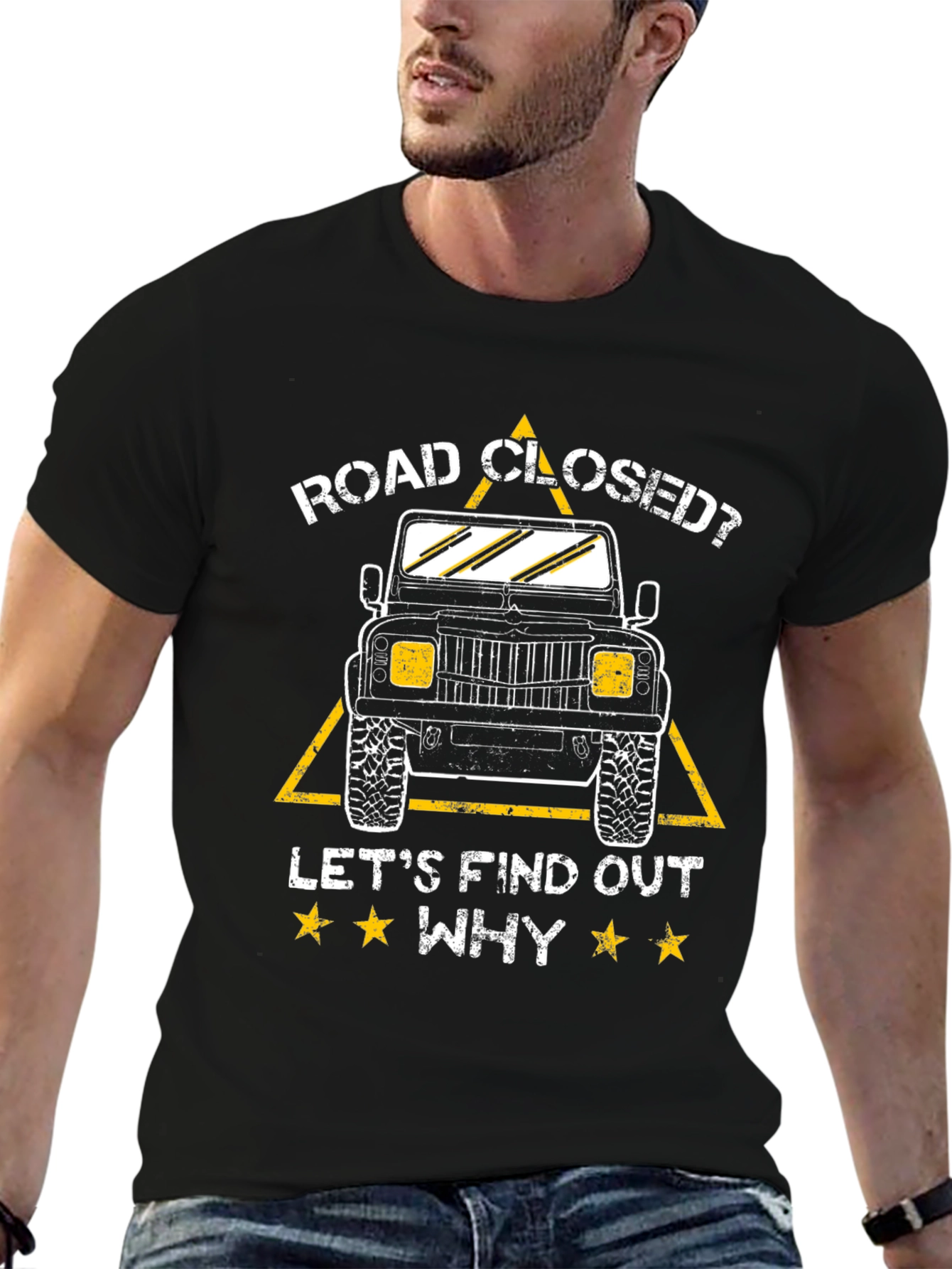 Black Road Closed? Find Out Why! T-Shirt view 6