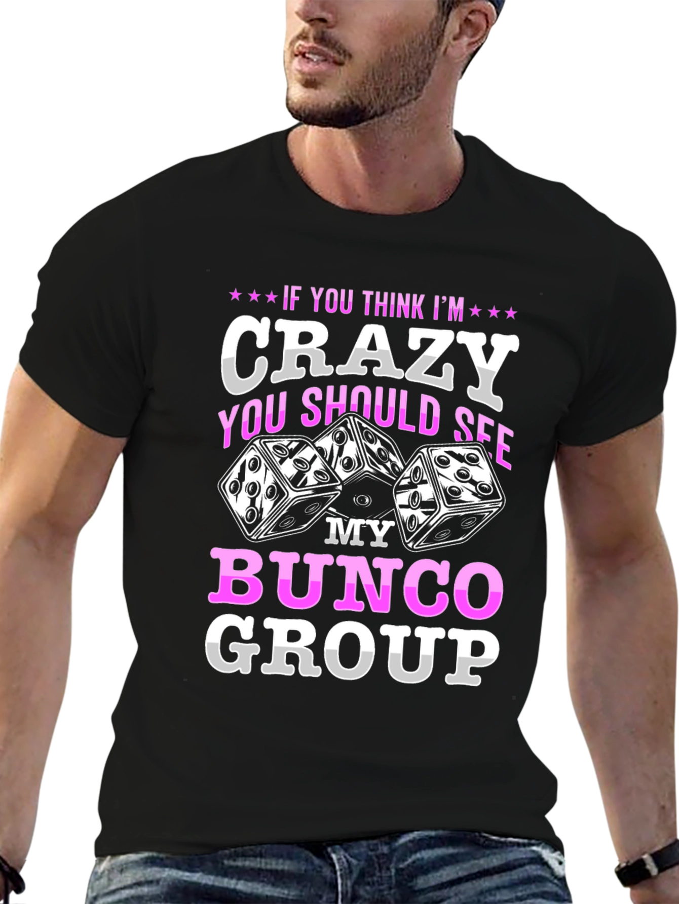 Black Crazy Bunco Group T-Shirt view 6