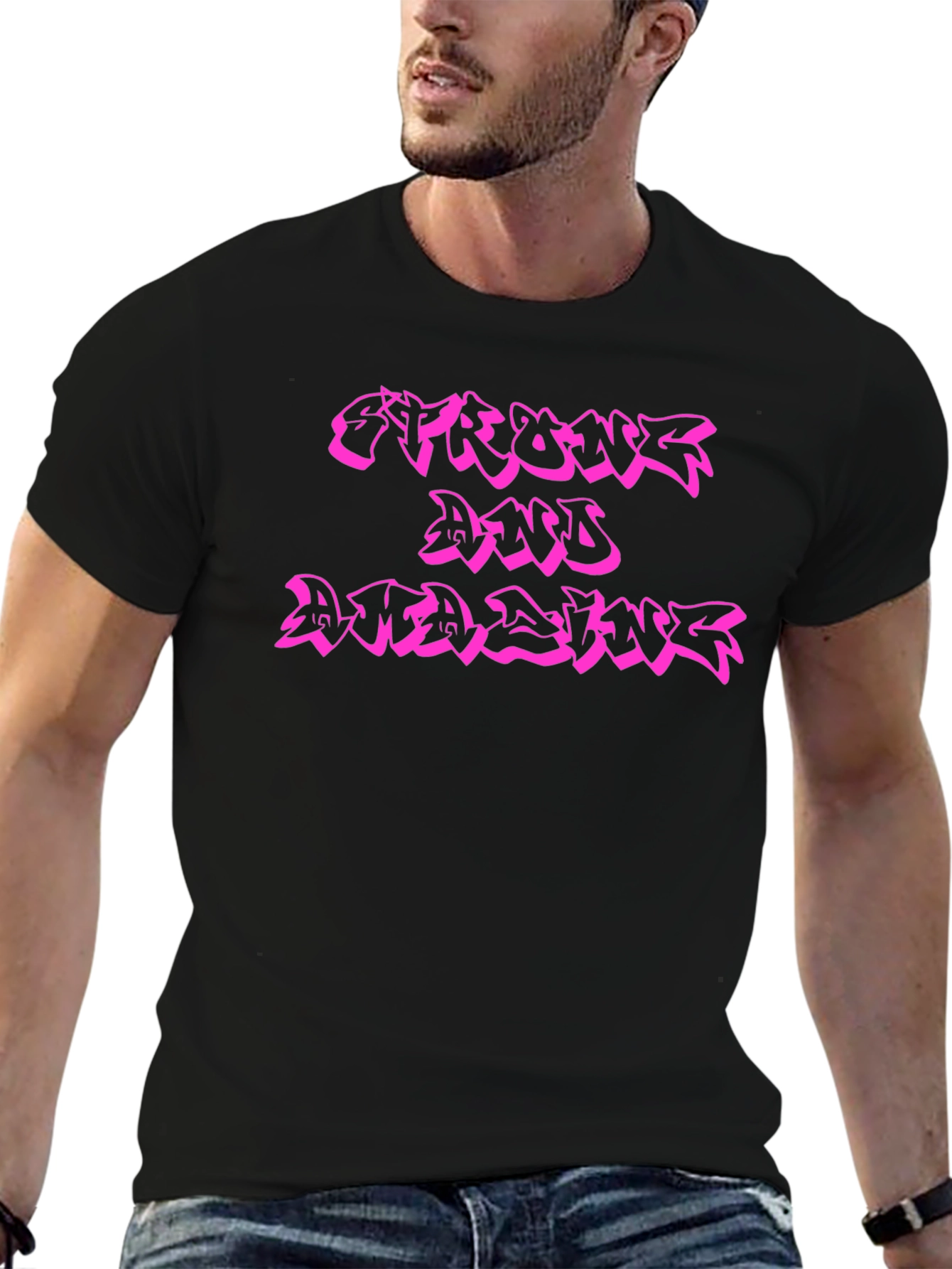 Black Strong and Amazing Black T-Shirt view 6