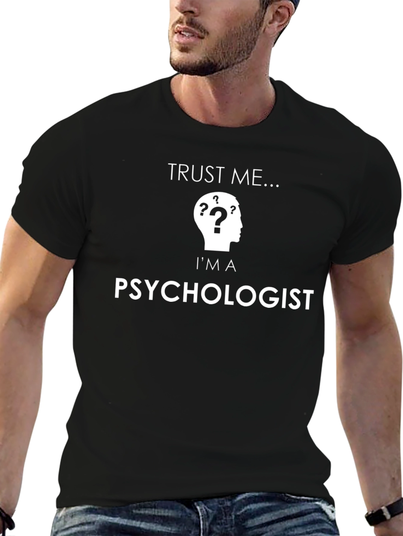 Black Trust Me, I'm A Psychologist Black T-Shirt view 6
