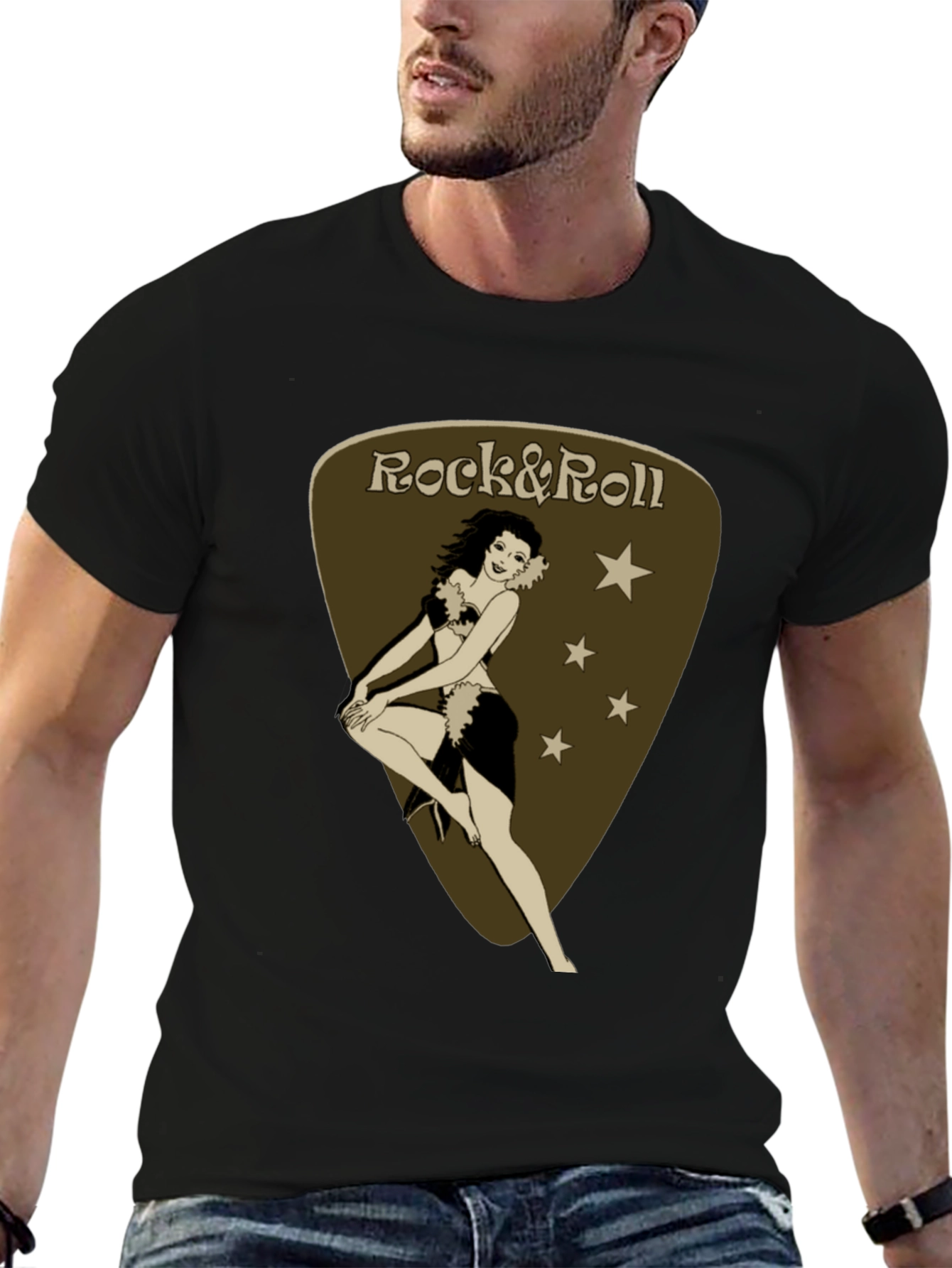 Black Rock & Roll Pin-Up Black T-Shirt view 6