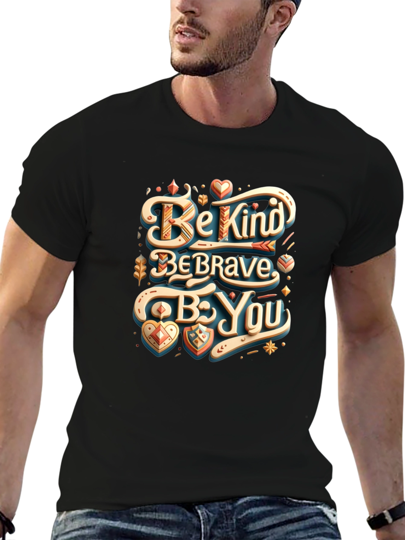 Black Be Kind, Be Brave, Be You Graphic Tee view 6
