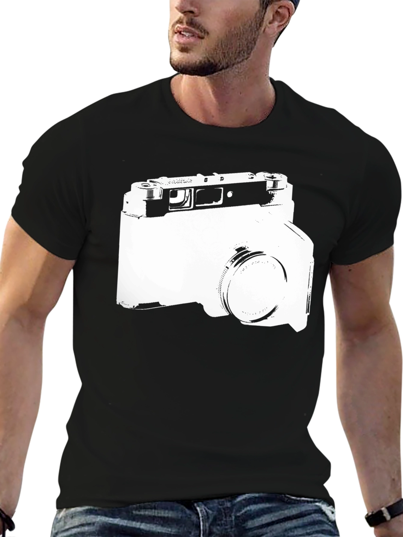 Black Retro Camera Graphic T-Shirt - Black view 6