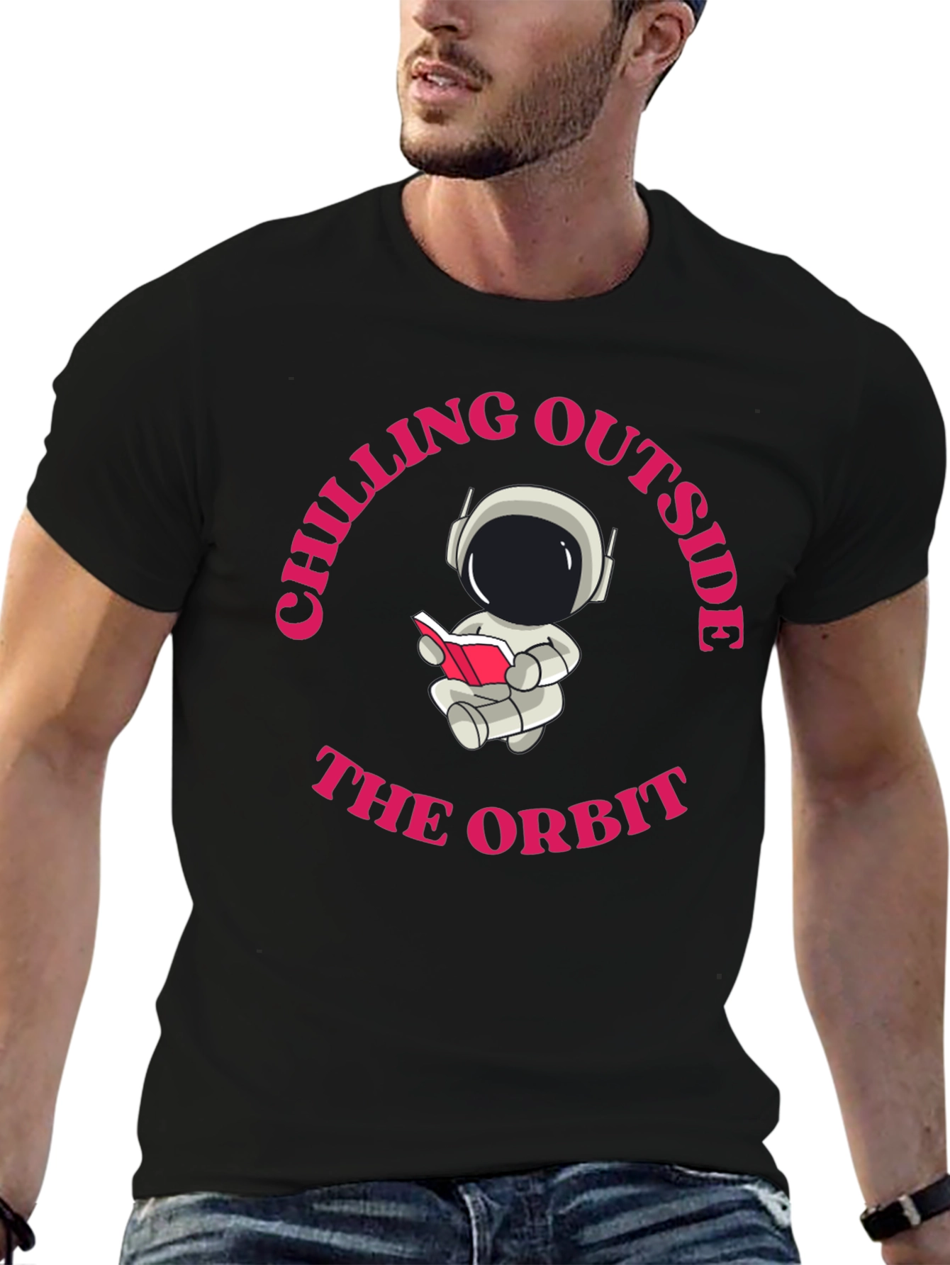 Black Chilling Outside the Orbit Graphic Tee view 6