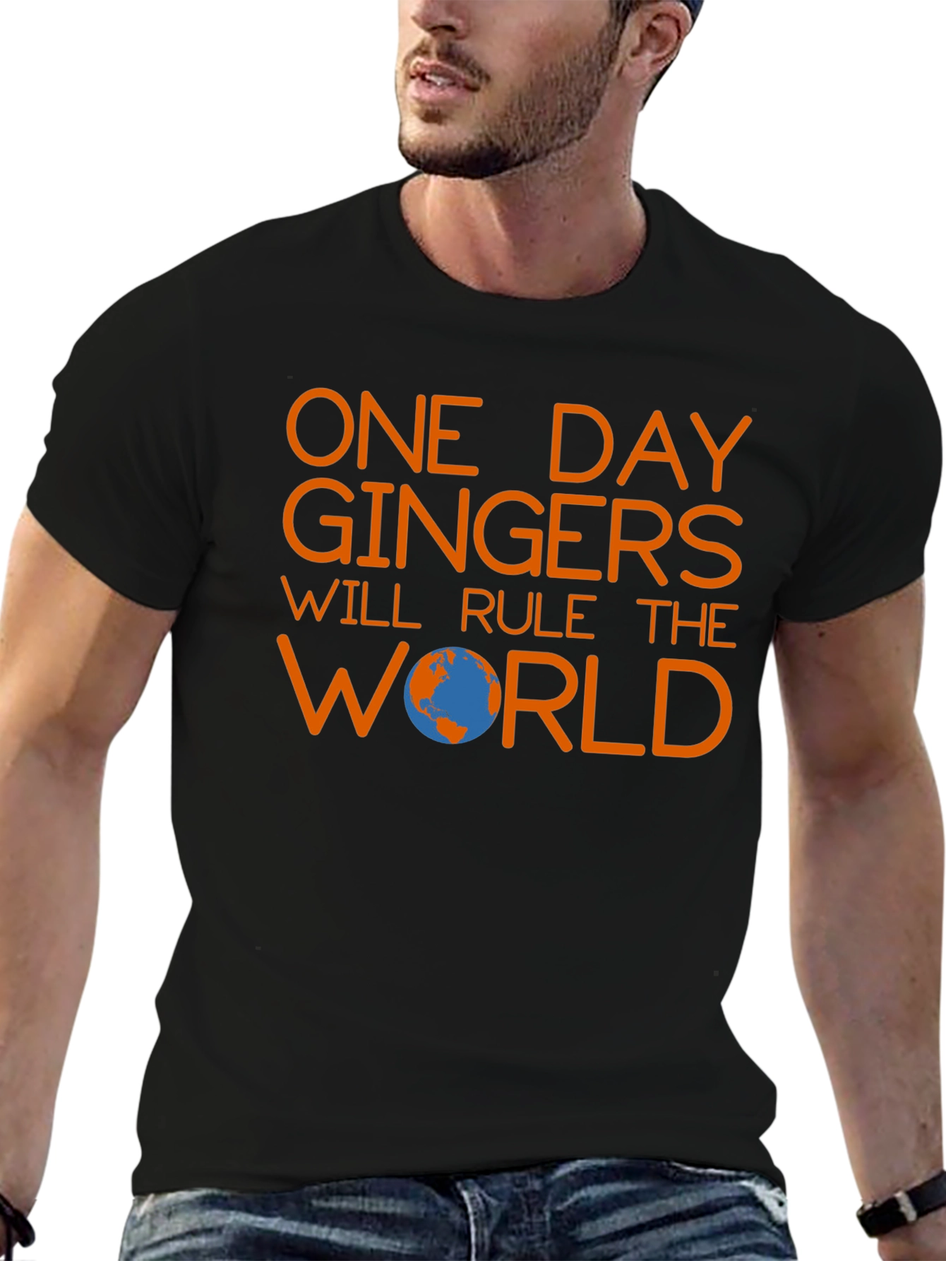Black Ginger Rule World Black T-Shirt view 6