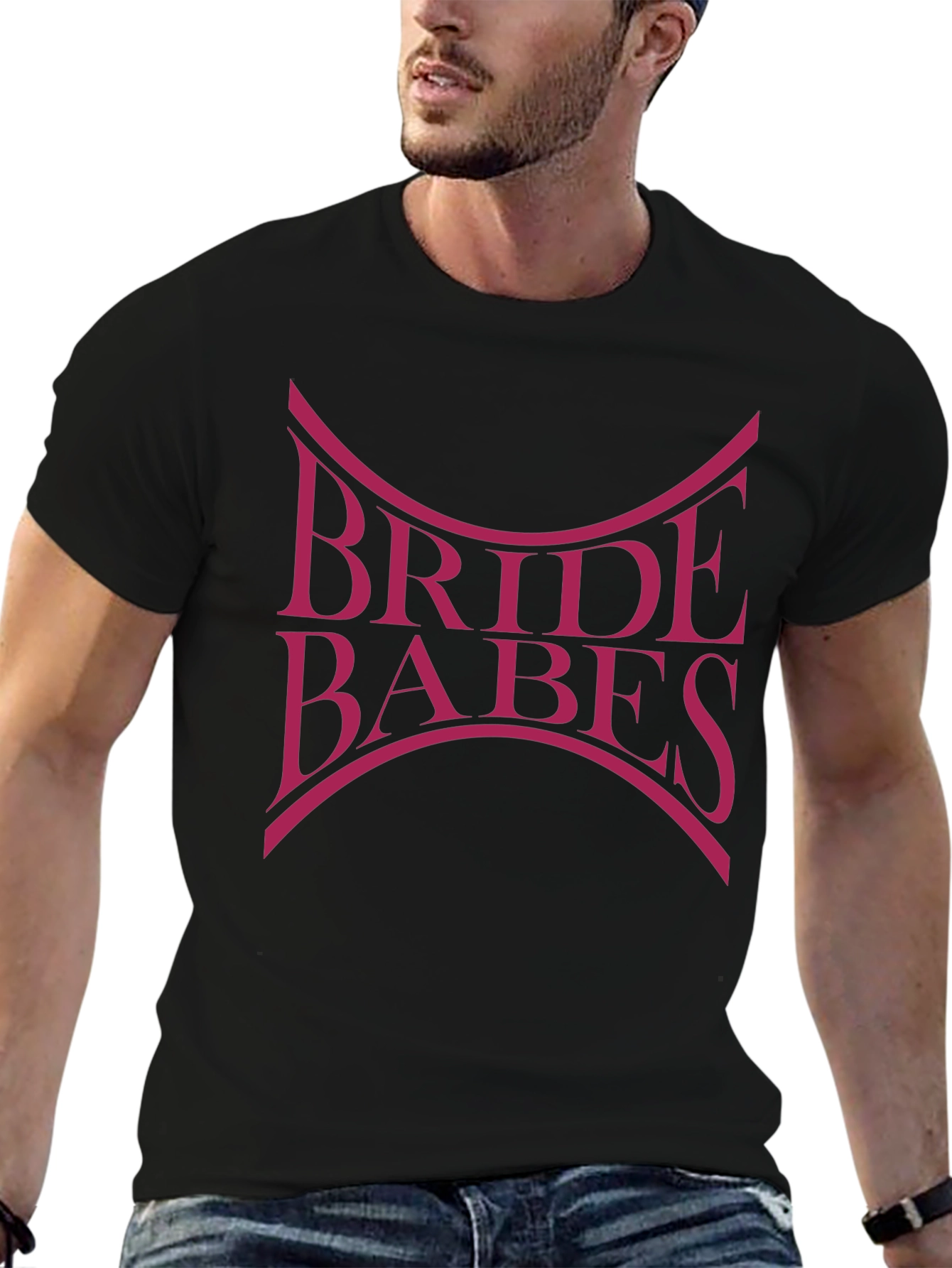 Black Bride Babes Graphic T-Shirt - Wedding Party Tee view 6