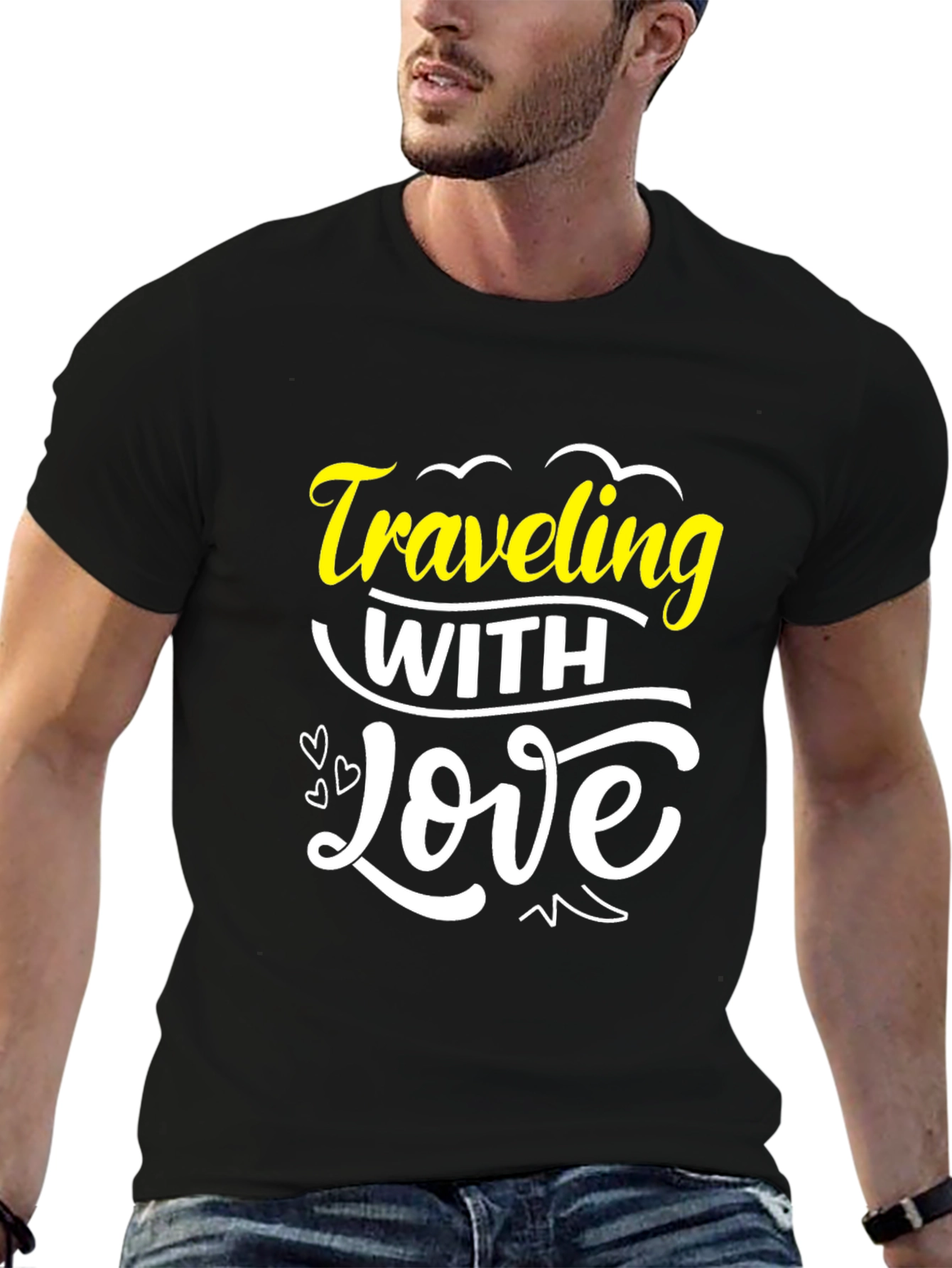 Black Traveling With Love Graphic T-Shirt view 6