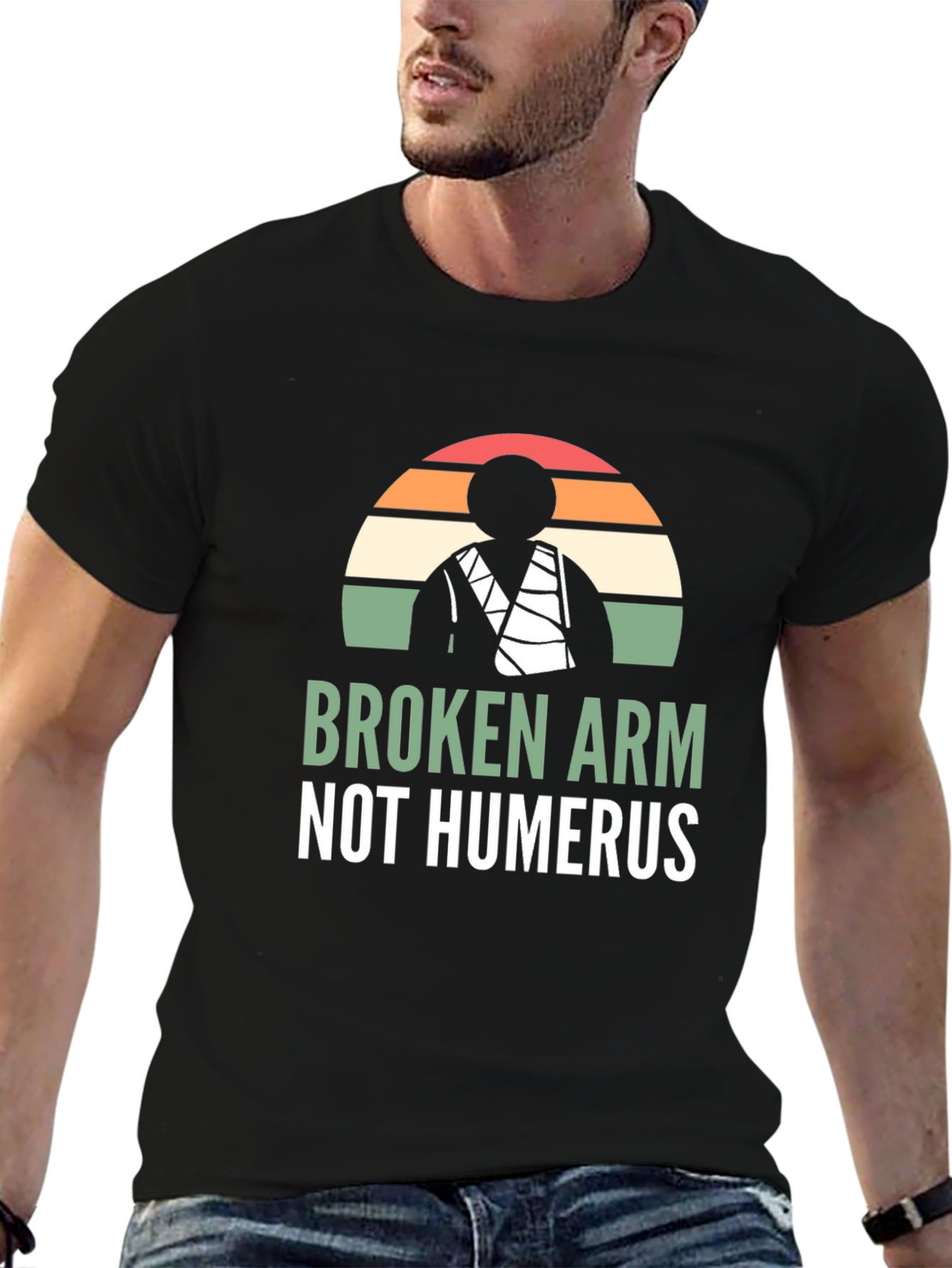Black Broken Arm Not Humerus Graphic Tee view 6