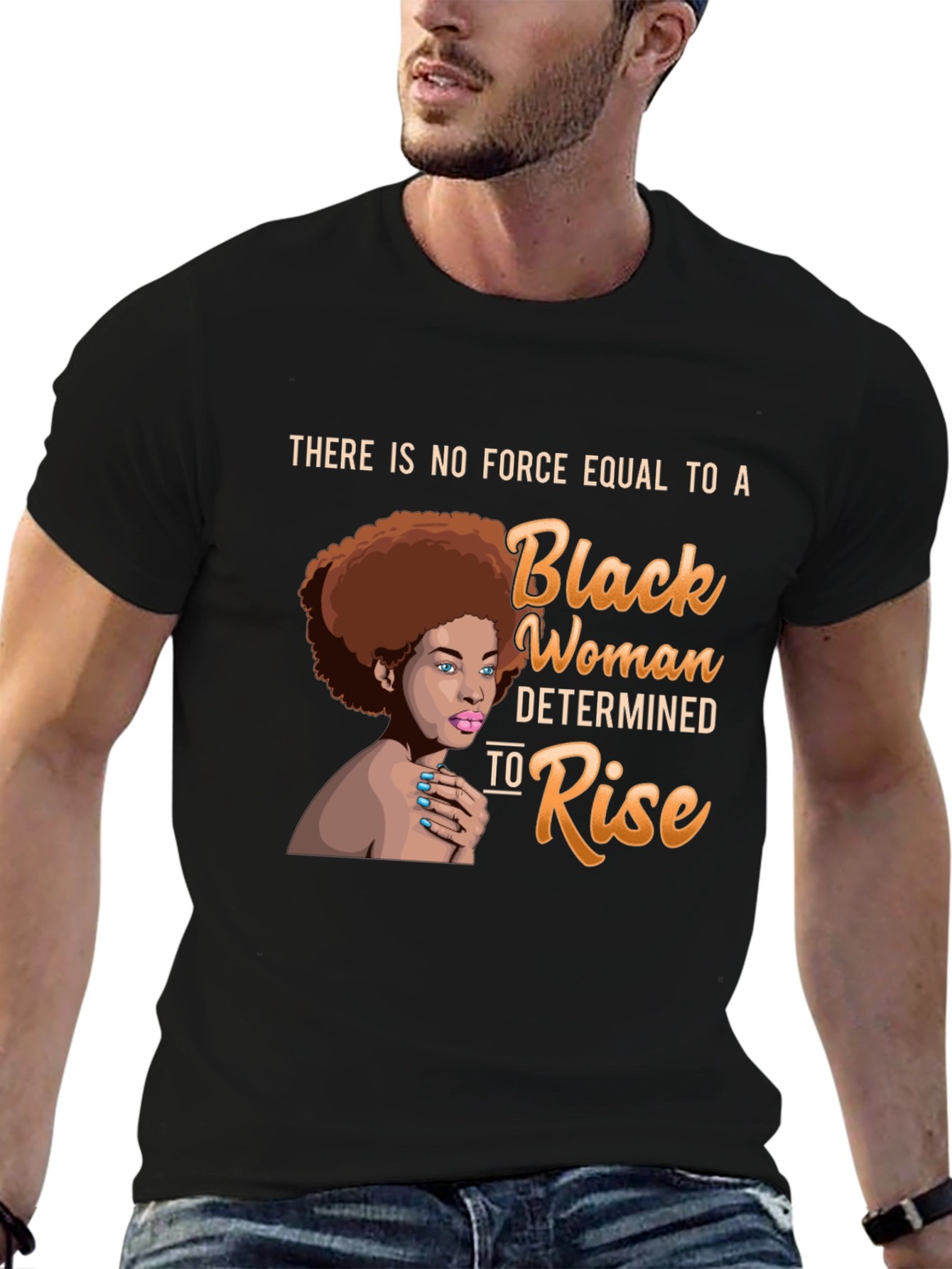 Black Black Woman Determined to Rise T-Shirt view 6