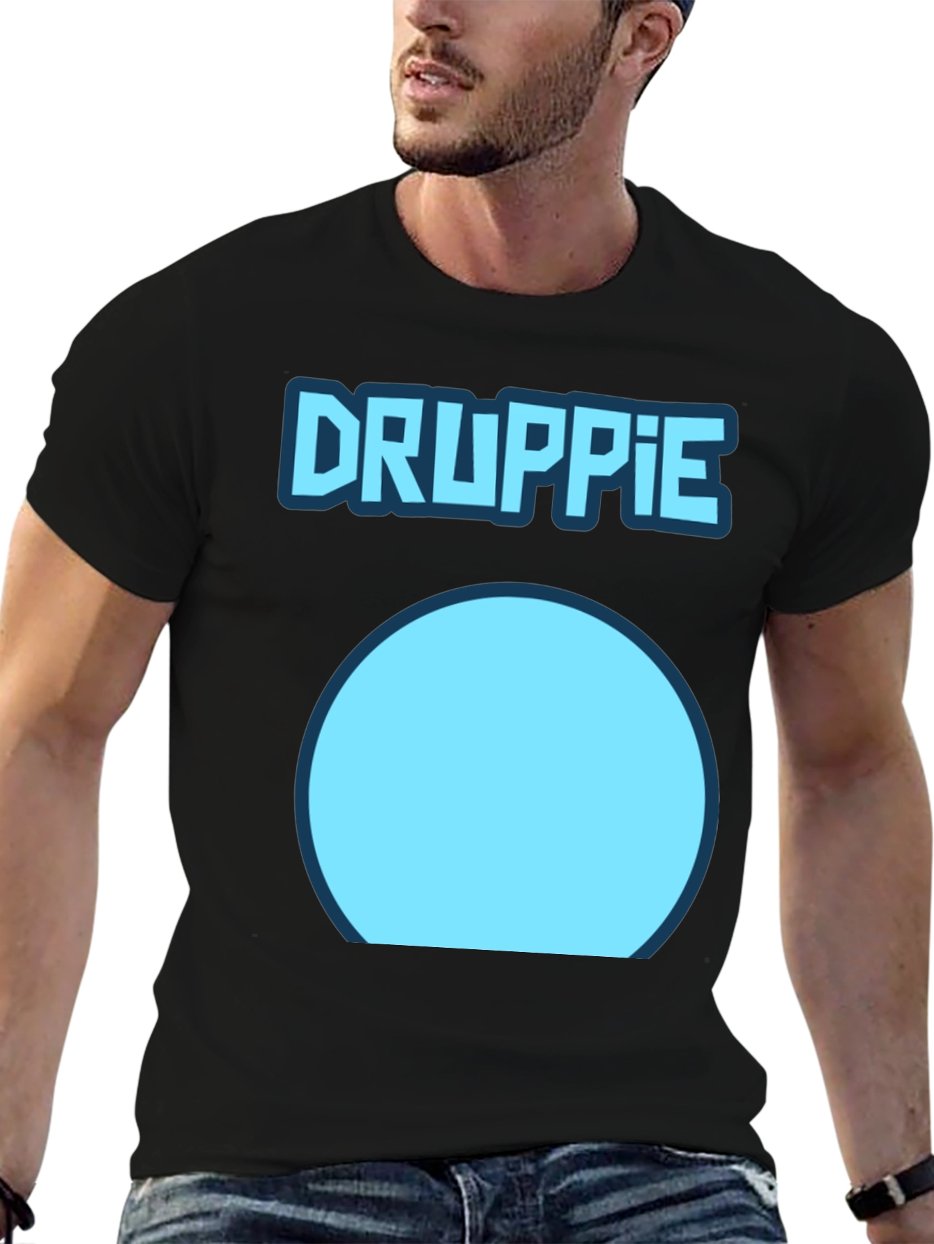 Black Droopie Graphic Tee - Men's Black T-Shirt view 6