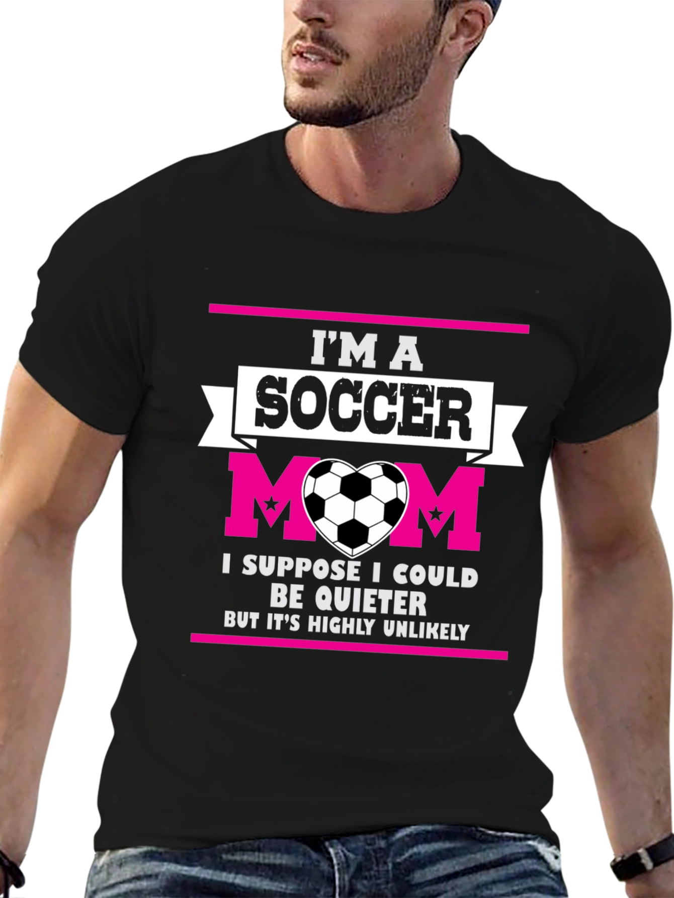 Black I'm a Soccer Mom T-Shirt view 6