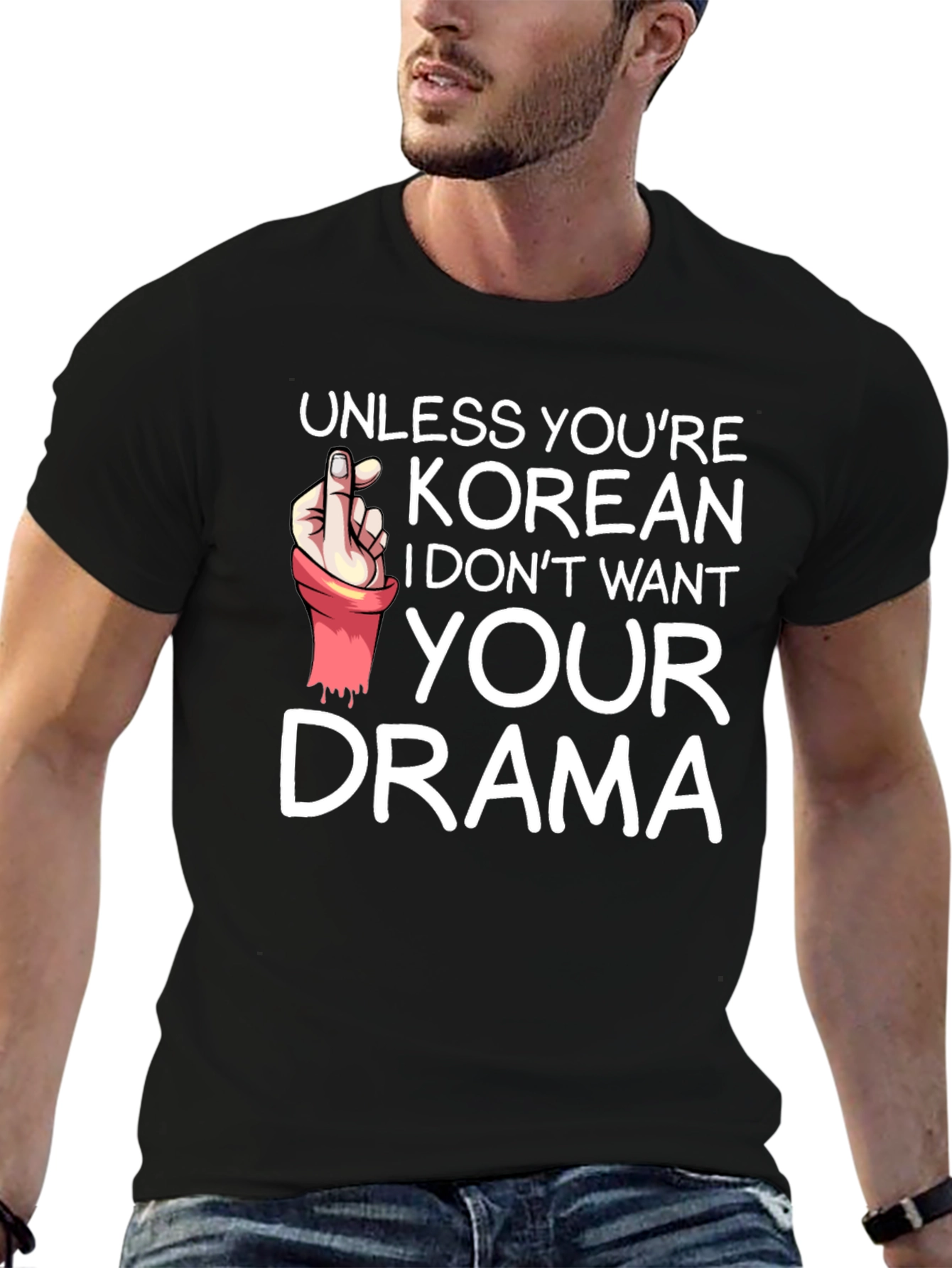 Black Korean Drama Funny Graphic T-Shirt view 6