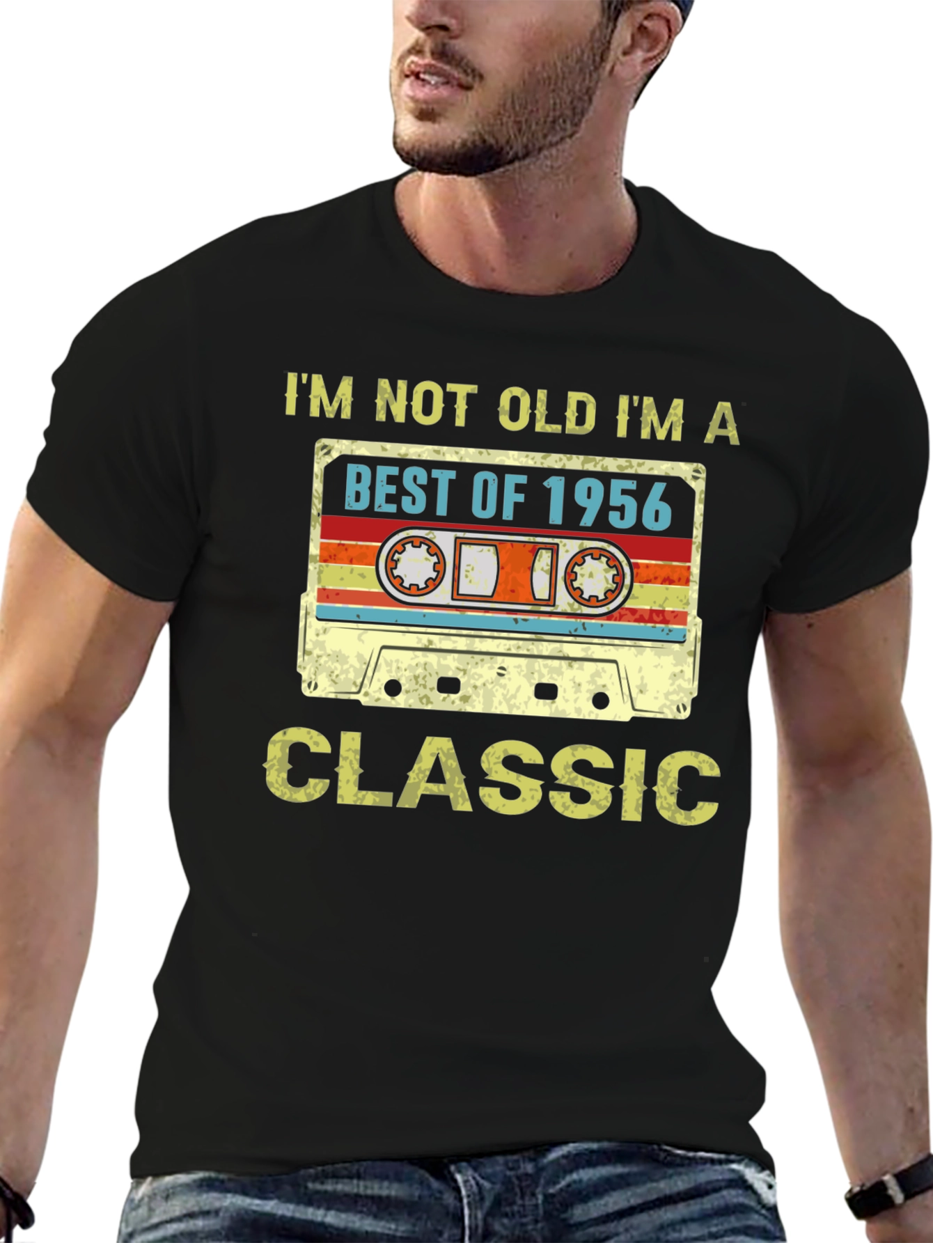 Black Best of 1956 Classic Cassette T-Shirt view 6