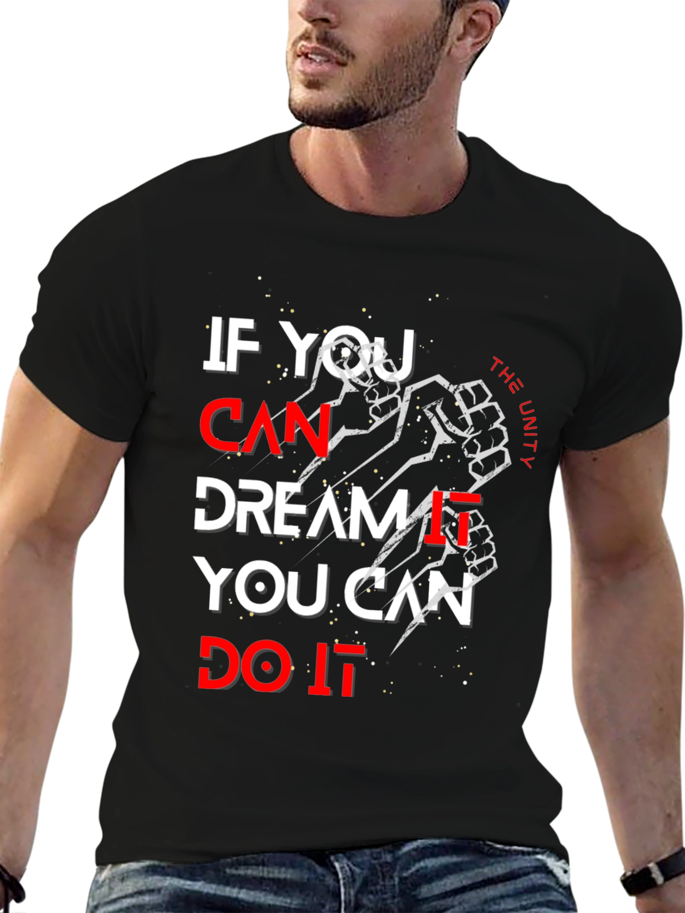 Black Inspirational Graphic Tee - If You Can Dream It, Do It! view 6