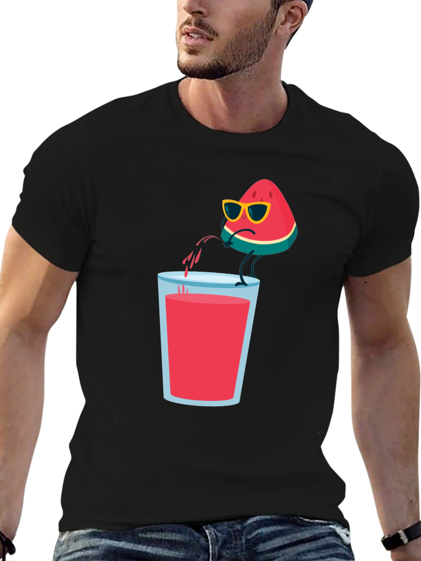 Black Cool Watermelon T-Shirt view 6