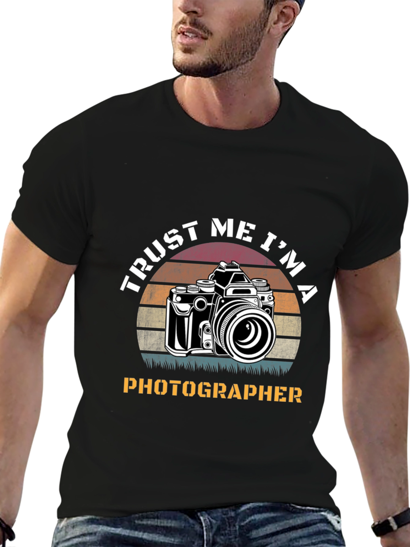 Black Trust Me I'm A Photographer T-Shirt view 6