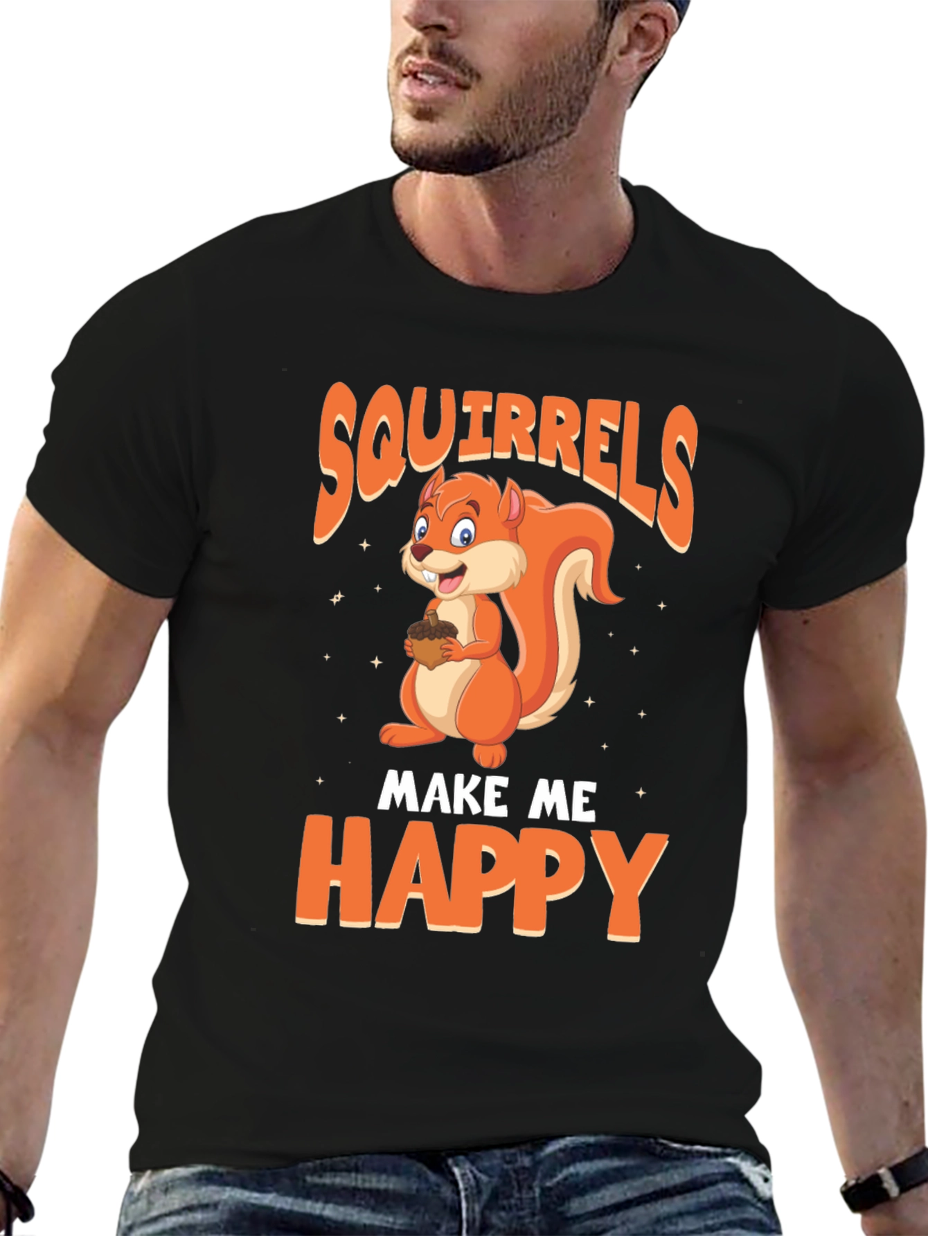 Black Squirrels Make Me Happy T-Shirt view 6