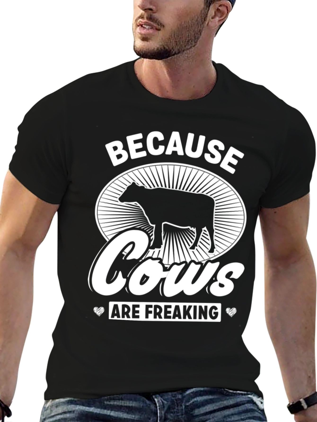 Black Because Cows Are Freaking Awesome T-Shirt view 6