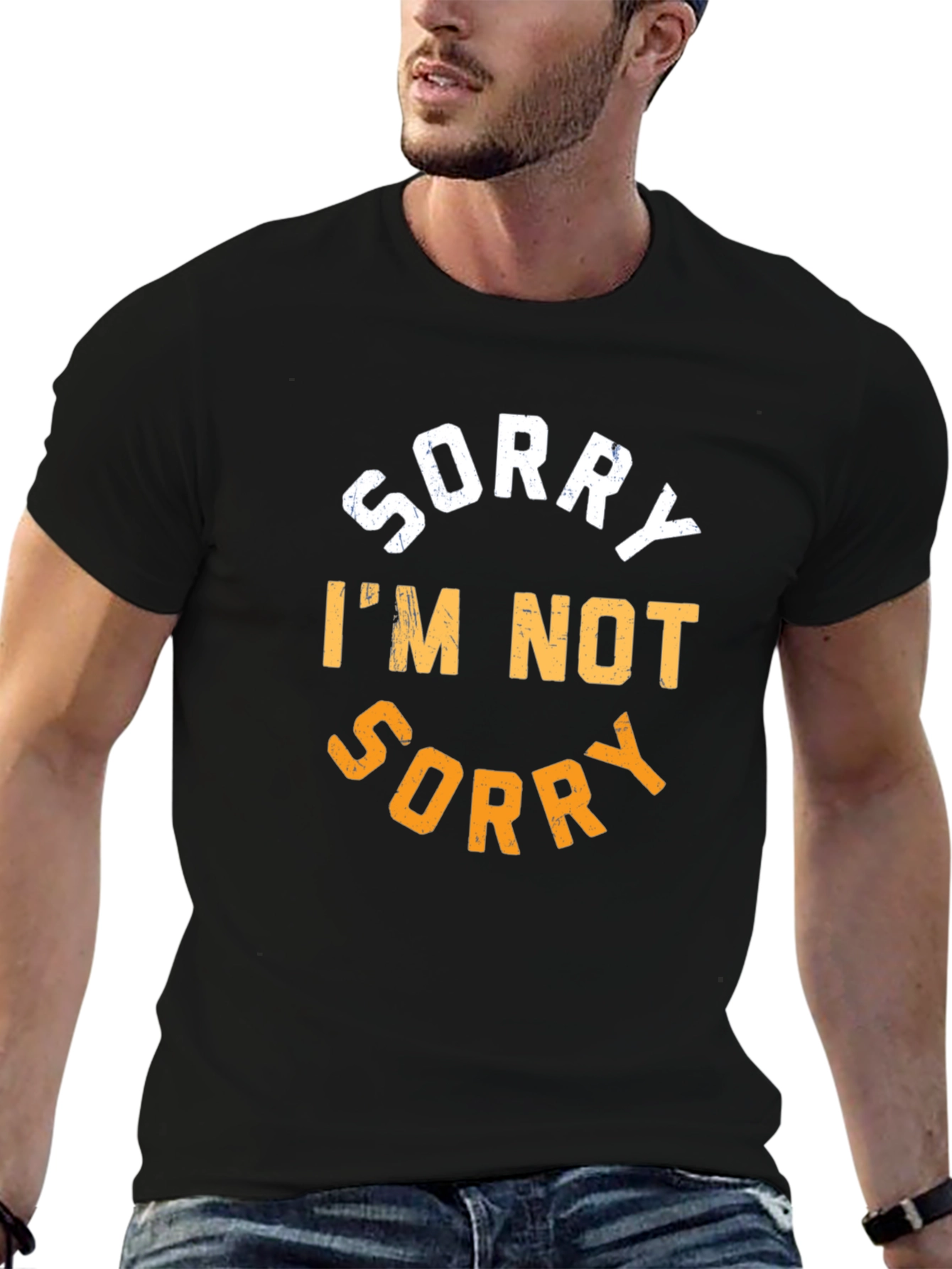 Black Sorry I'm Not Sorry Graphic T-Shirt view 6