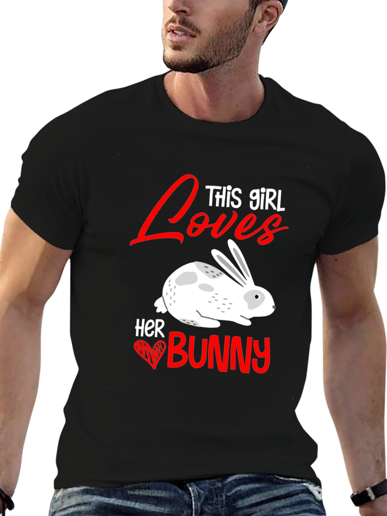 Black Girl Loves Bunny T-Shirt - Cute Rabbit Tee view 6