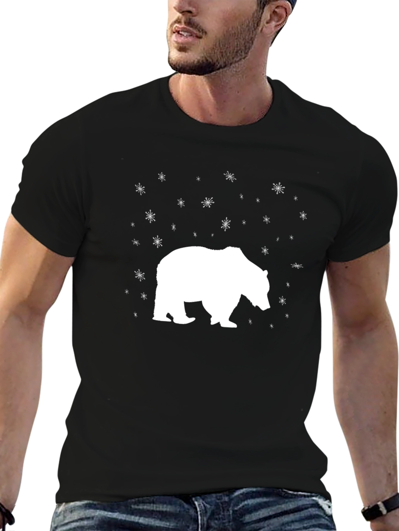 Black Bear Silhouette Graphic Tee - Black view 6