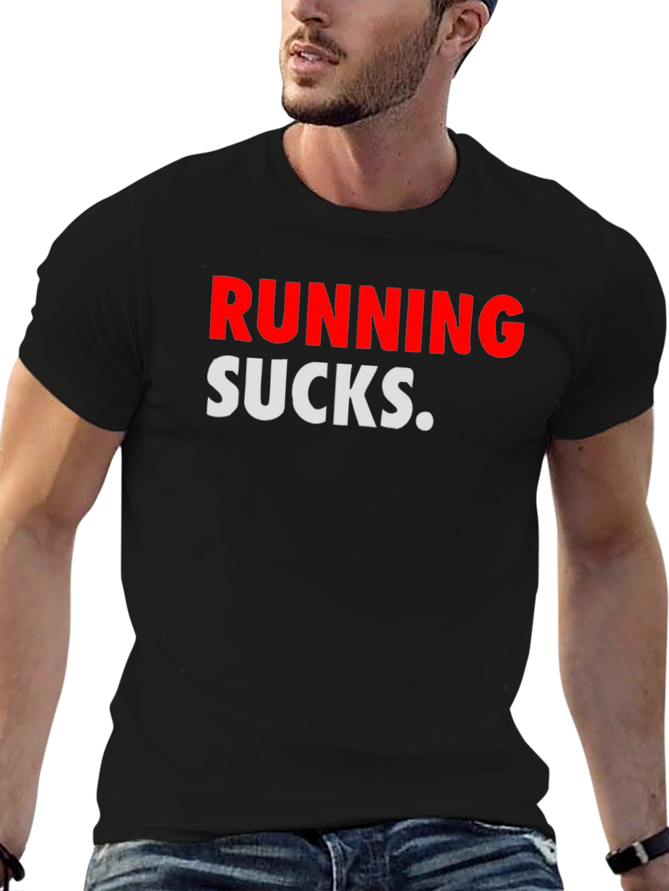 Black Running Sucks Graphic Tee view 6