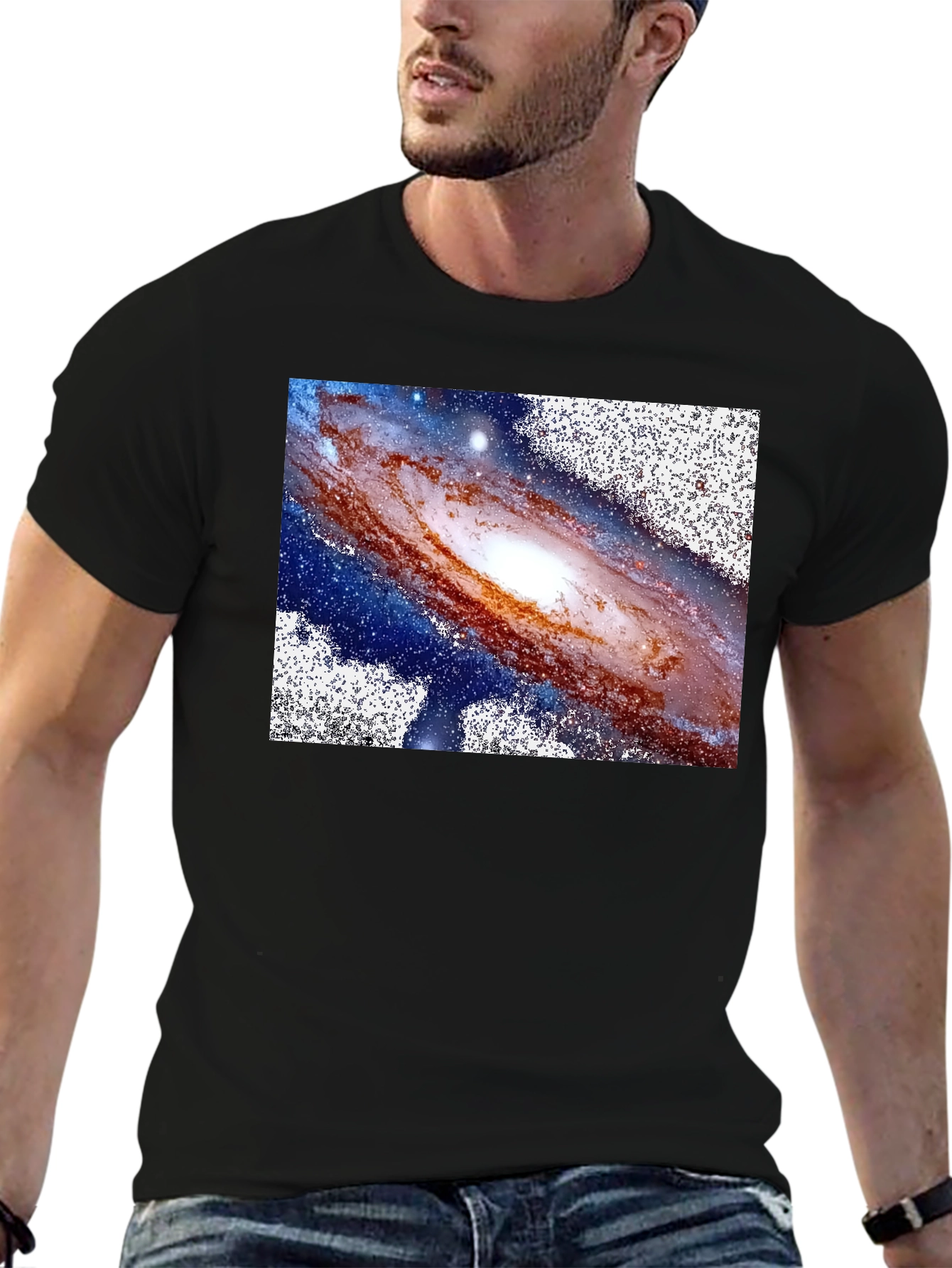 Black Galaxy Graphic Tee - Black Unisex T-Shirt view 6