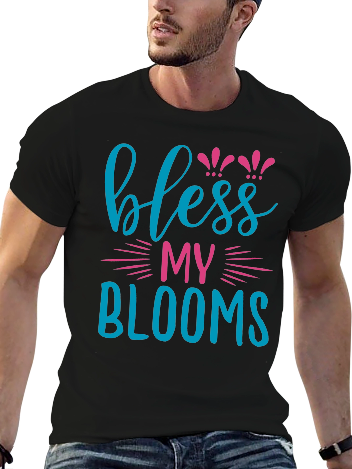 Black Bless My Blooms Graphic T-Shirt view 6